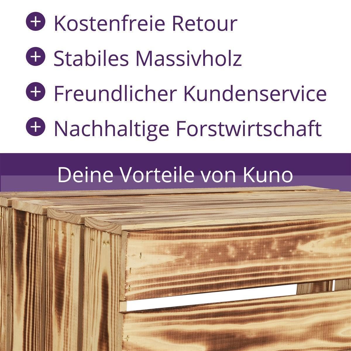 CHICCIE Holzkiste Geflammte Obstkiste 50x40x30 – Hell Geflammt Weiß T Regal (1 St)