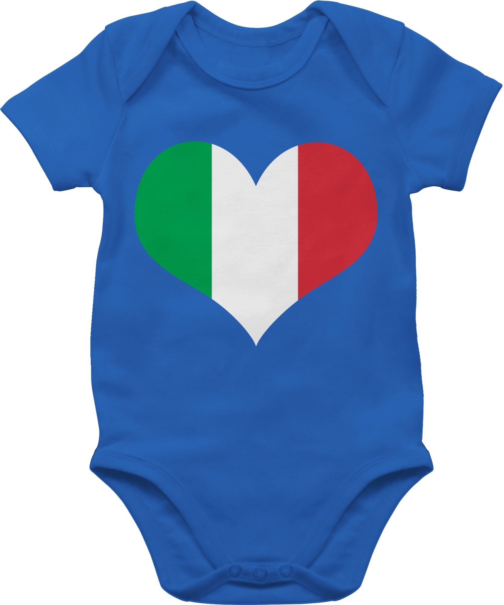 Herz Baby Länder Wappen Royalblau Shirtbody 1 Shirtracer Italien