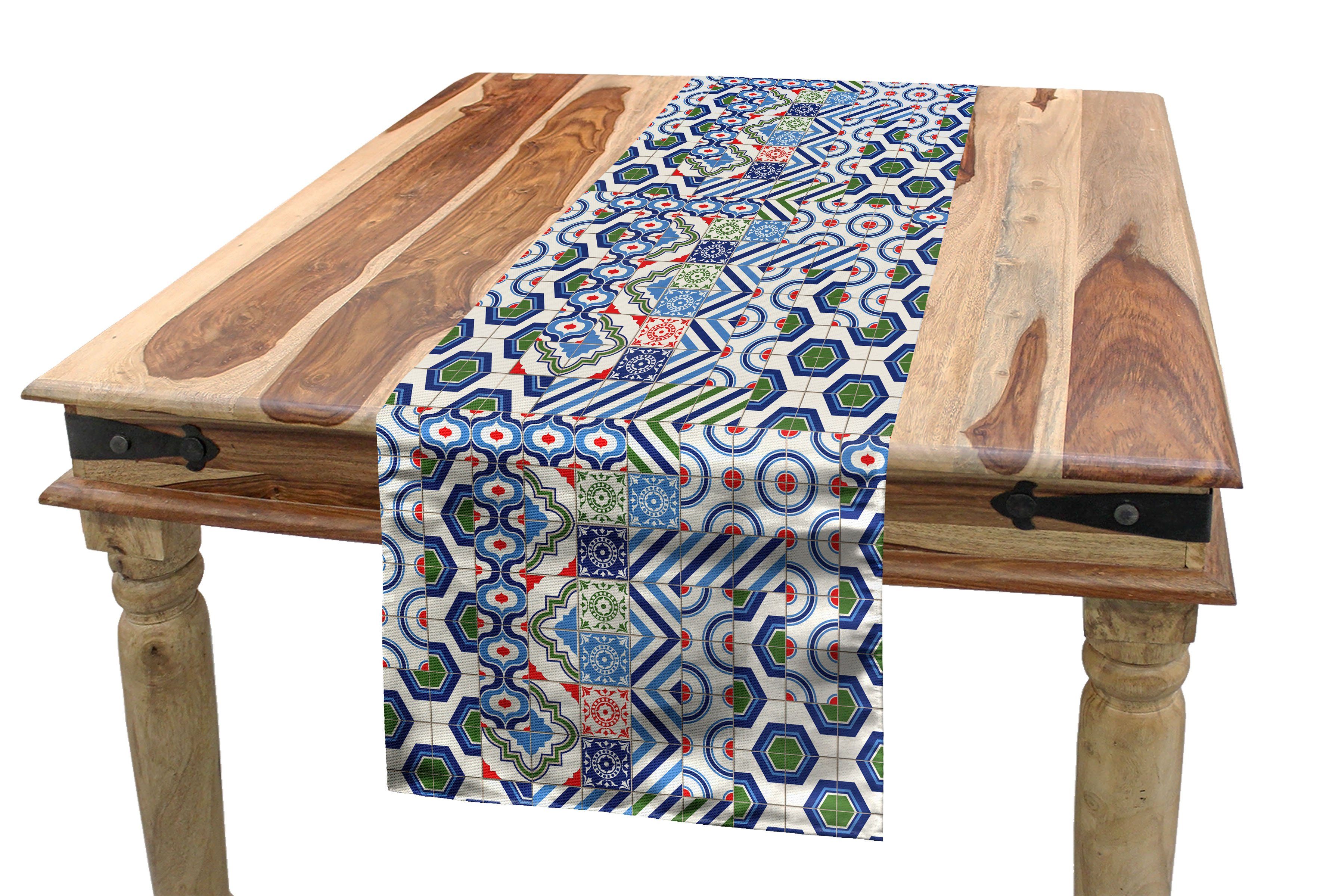 marokkanischen der Rechteckiger Design Küche Abakuhaus Tischläufer, Motive Esszimmer Dekorativer Jahrgang Tischläufer