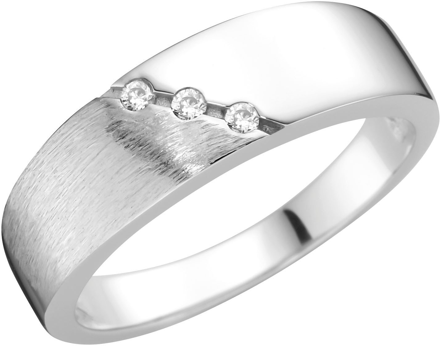Firetti Fingerring Schmuck Geschenk Damenring Ring matt glanz, mit Zirkonia (synth)
