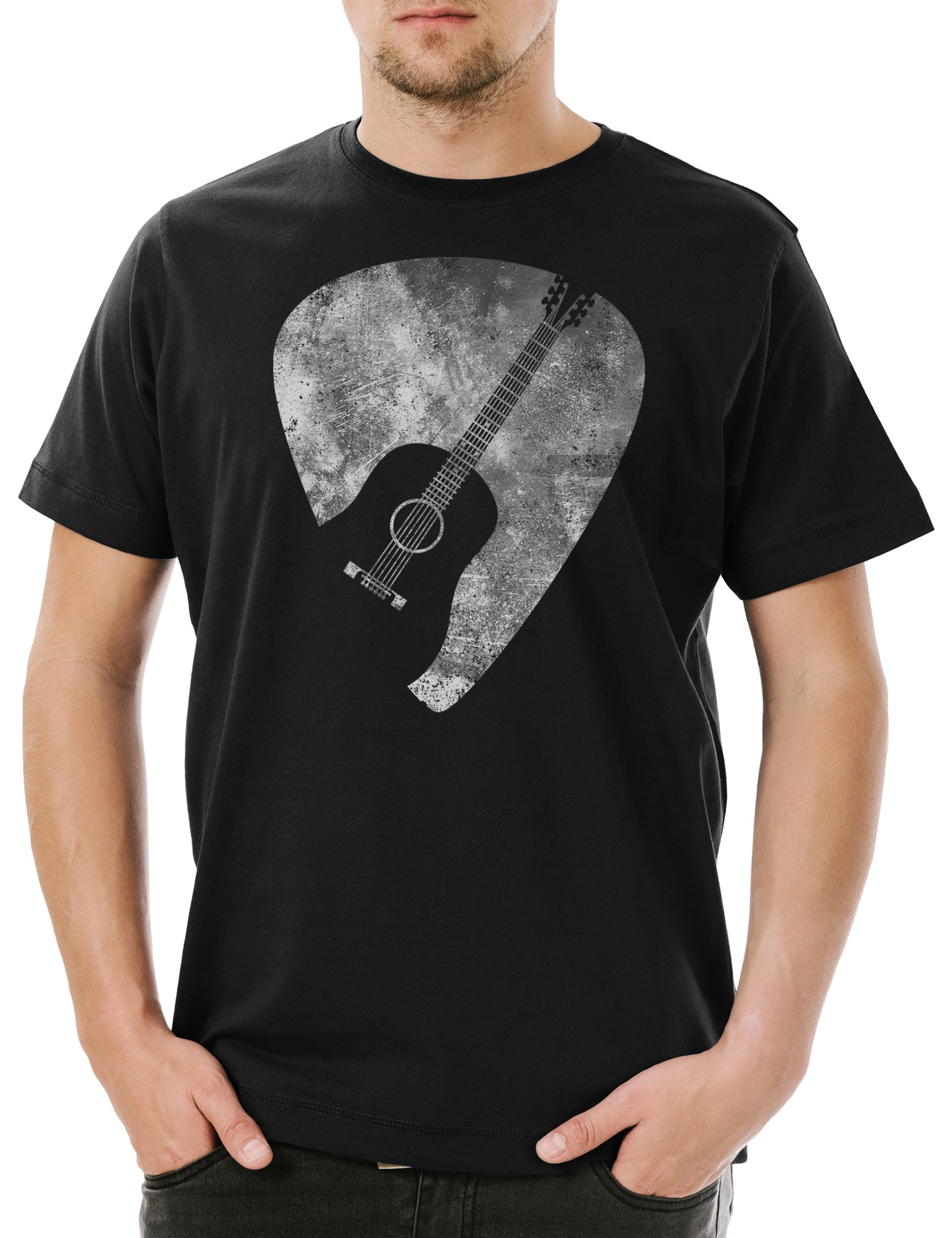 Urban Backwoods Print-Shirt Plectrum Herren T-Shirt Guitar Gitarren Plektrum Pick Gitarrist (1-tlg) Musiker Flatpick Music Gitarre