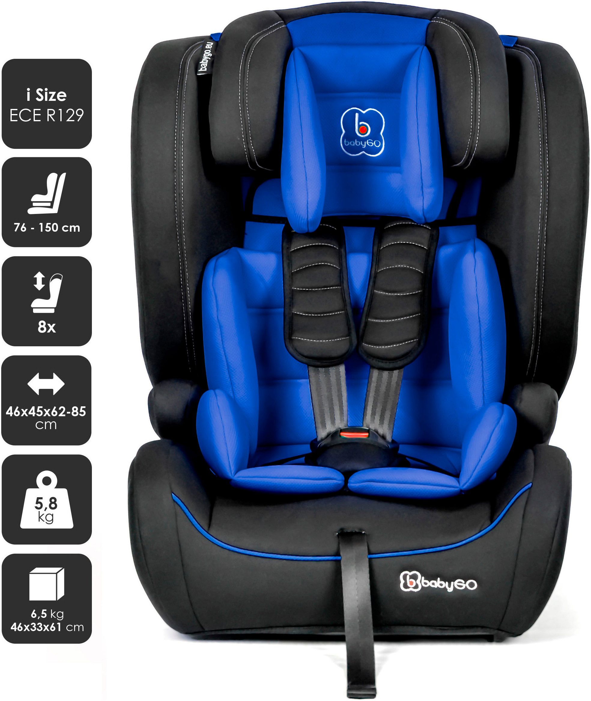 BabyGo Autokindersitz Freemove Isize, bis: 12 Jahren, ab: 76 cm, bis: 150 cm