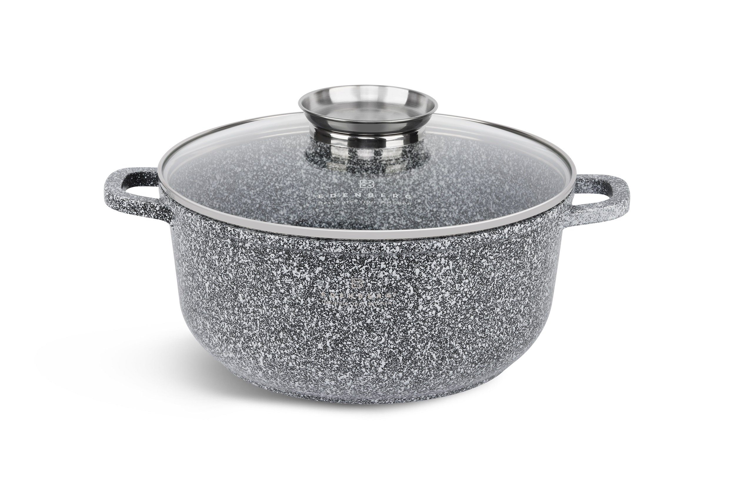 Edenberg Topf-Set Topfset Suppentopf Kochtopf Keramik Marmor Induktionstöpfe GLASDECKEL, Aluminiumguss (sehr hochwertig, 10-tlg., Zeitloses Design des Topfsets. Eine ideale Geschenkidee)