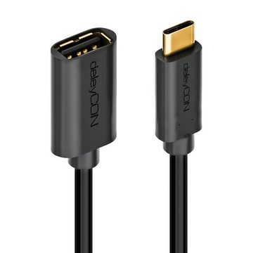 deleyCON deleyCON 0,2m USB C OTG Adapter Kabel USB 2.0 USB-C zu USB-A Buchse Smartphone-Adapter