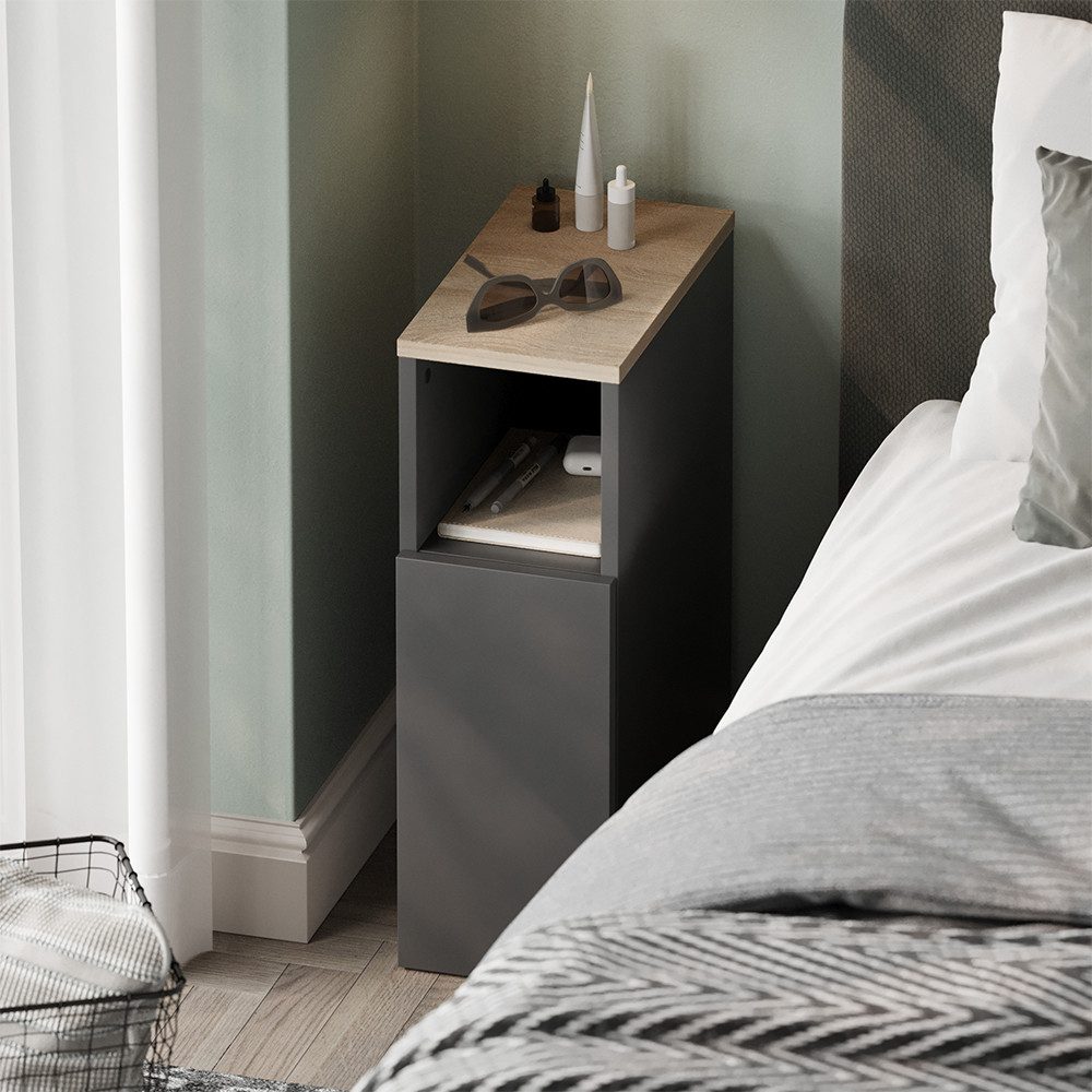 Vicco Nachtschrank Enton, Anthrazit/Sonoma, 2er set günstig online kaufen