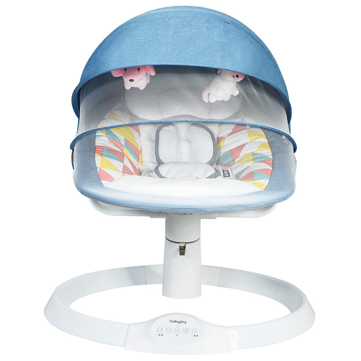 COSTWAY Babywippe Baby Schaukelstuhl, mit 5 Schwingung, Timing- & Bluetooth