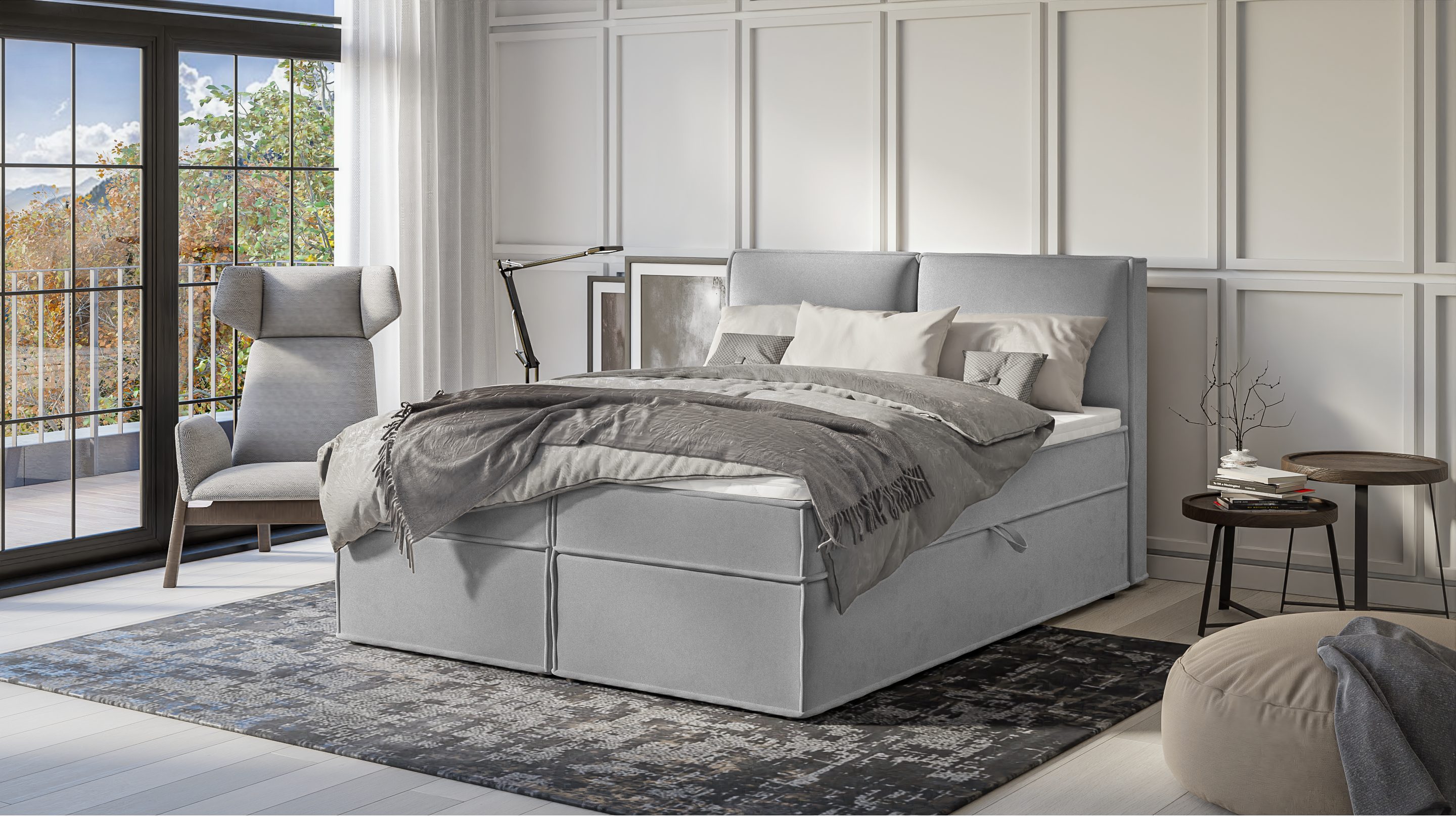 S-Style Möbel Boxspringbett Plaza mit Topper günstig online kaufen