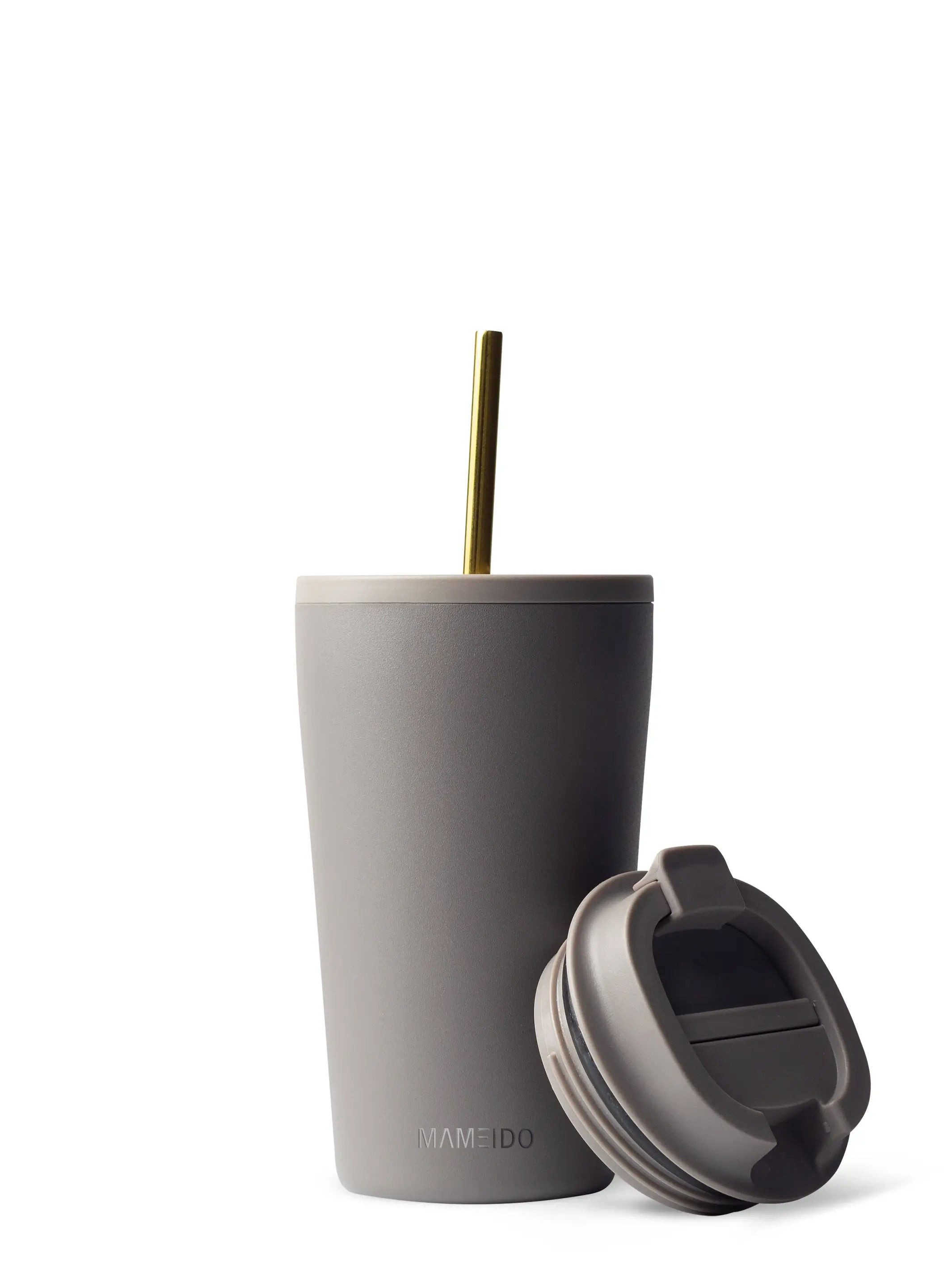 MAMEIDO Thermobecher, Edelstahl, Kunststoff, Silikon, doppelwandig isoliert, auslaufsicher in 350ml, 470ml, 700ml & 1200ml