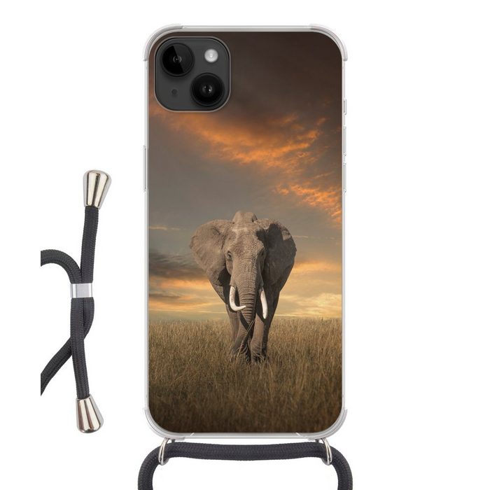 MuchoWow Handyhülle Weidender Elefant Handyhülle Telefonhülle Apple iPhone 14 Plus