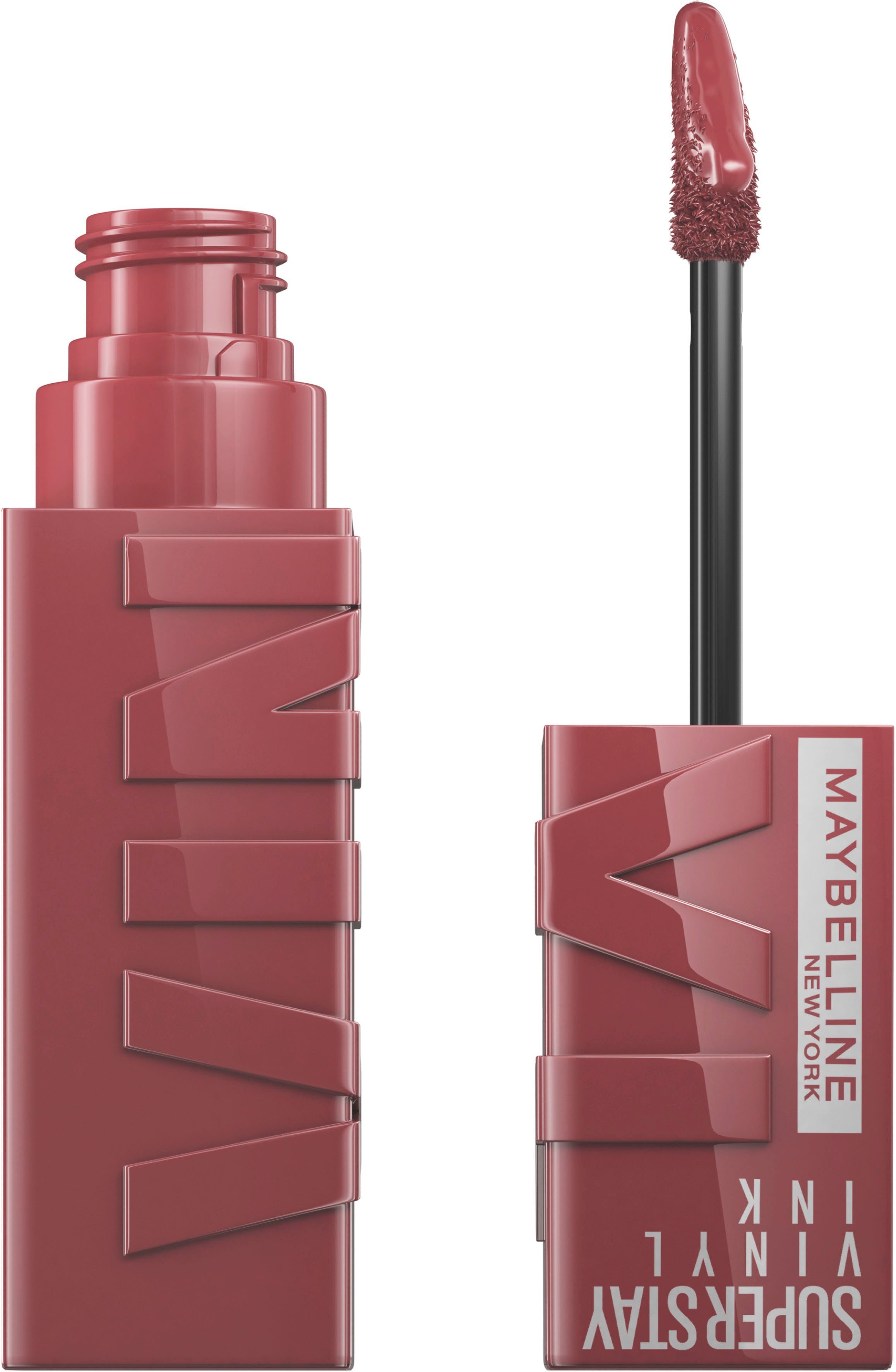MAYBELLINE NEW YORK Lippenstift SUPER STAY VINYL INK, mit mattem Finish, flüssige Textur, bis zu 16h Halt