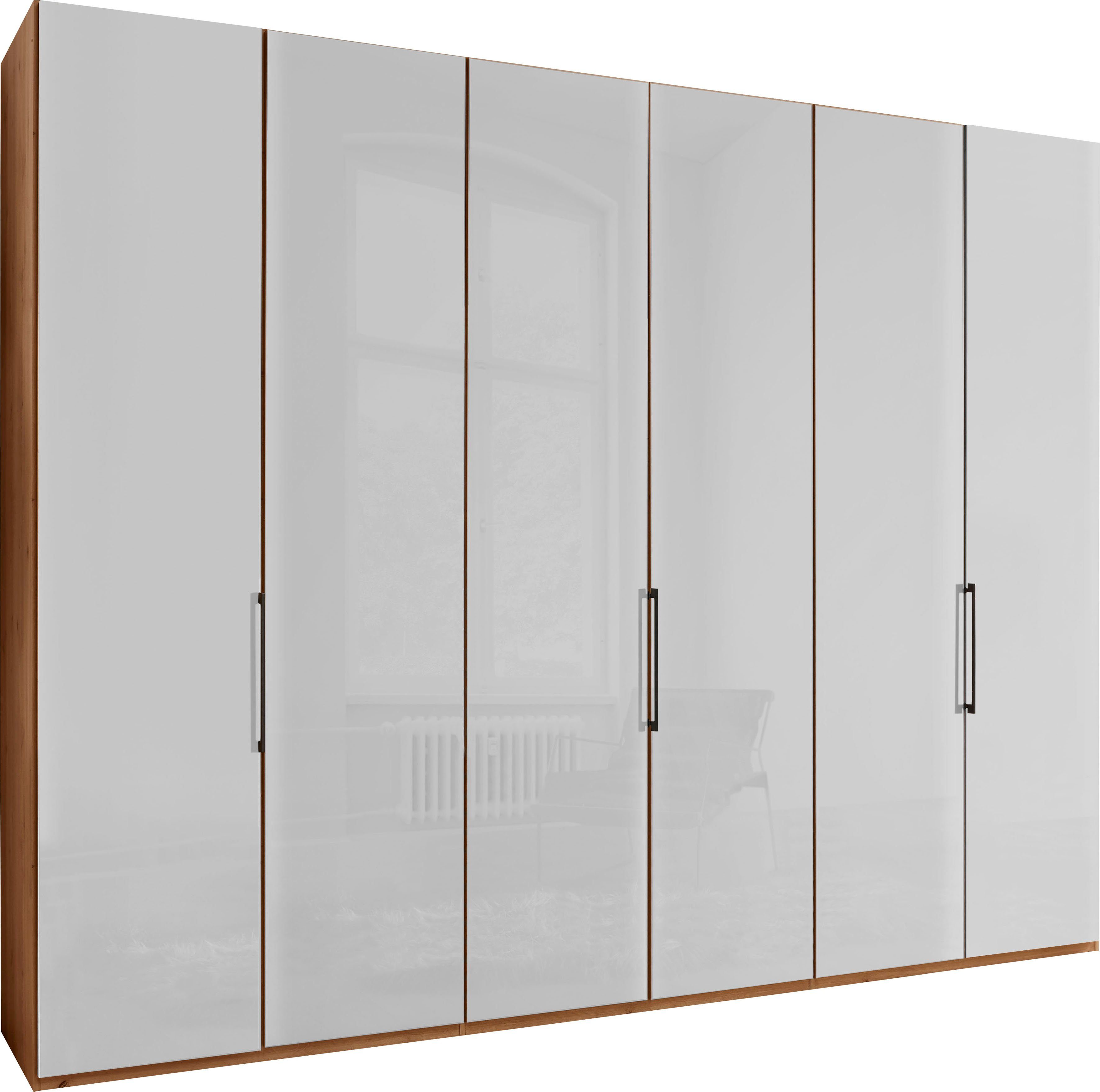 WIEMANN Kleiderschrank Monaco, Kleiderschrank, Schrank, Wäscheschrank, mit edler Glasfront (2 Breiten, 2 Höhen 216/236 cm auswählbar, MADE IN GERMANY) hochwertigen Beschläge inkl. Türdämpfung, variable Inneneinteilung