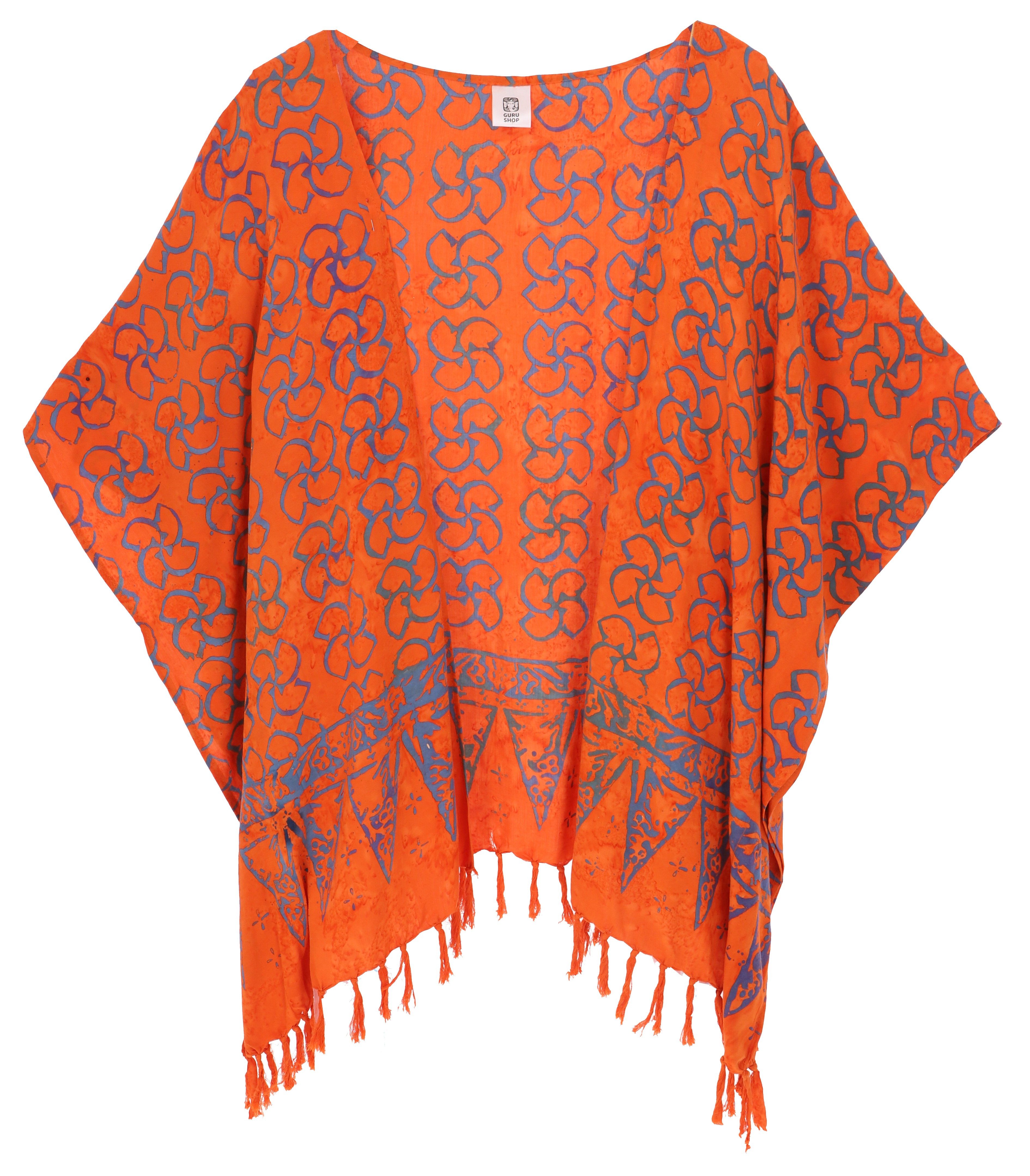 Guru-Shop Kimono Kurzer farbenfroher Sommer Kimono, günstig online kaufen