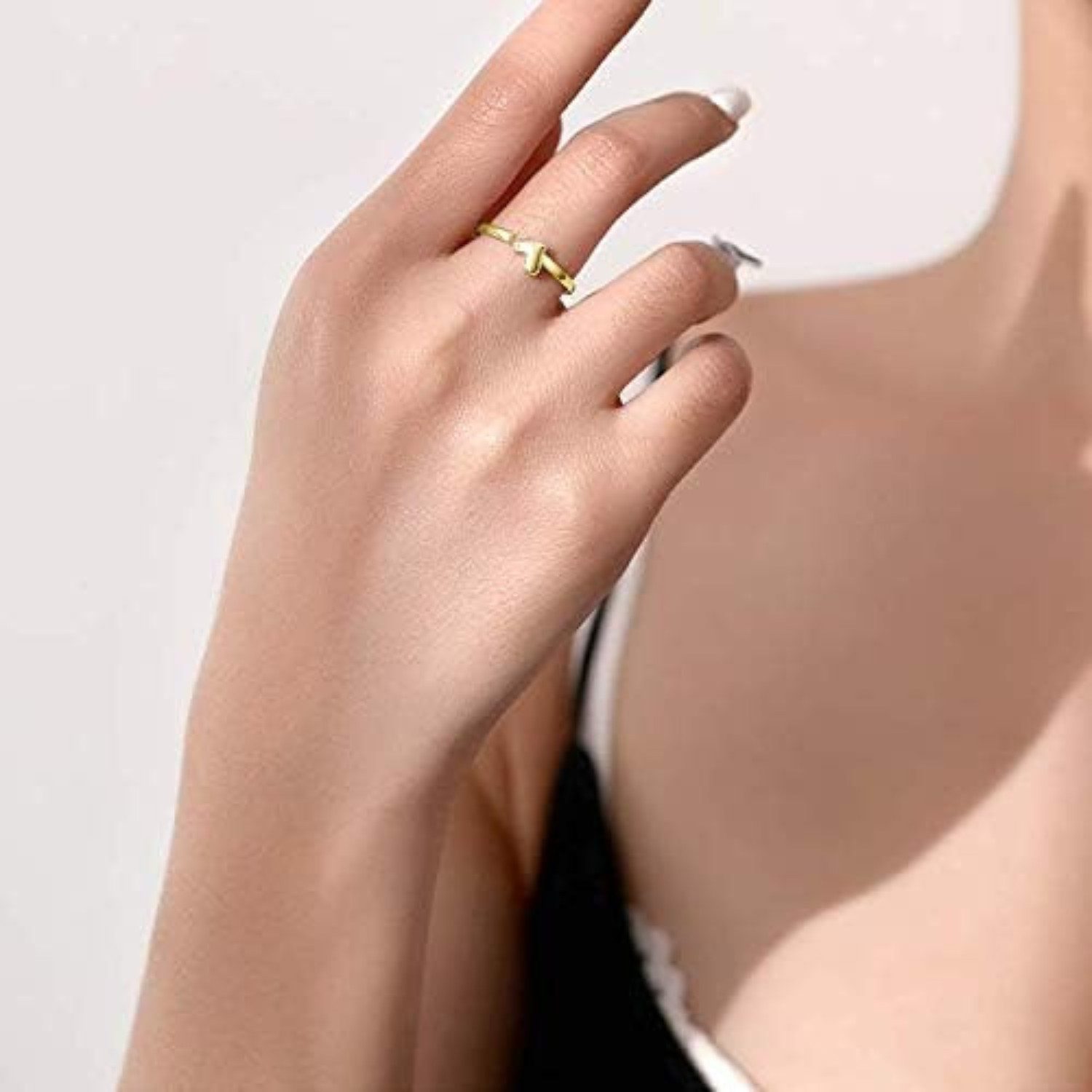 Lisandra Scott Silberring Verstellbar mit Herz & Zirkonia Stein - Verstellbarer Ring für Damen, Dein Herz, dein Ring