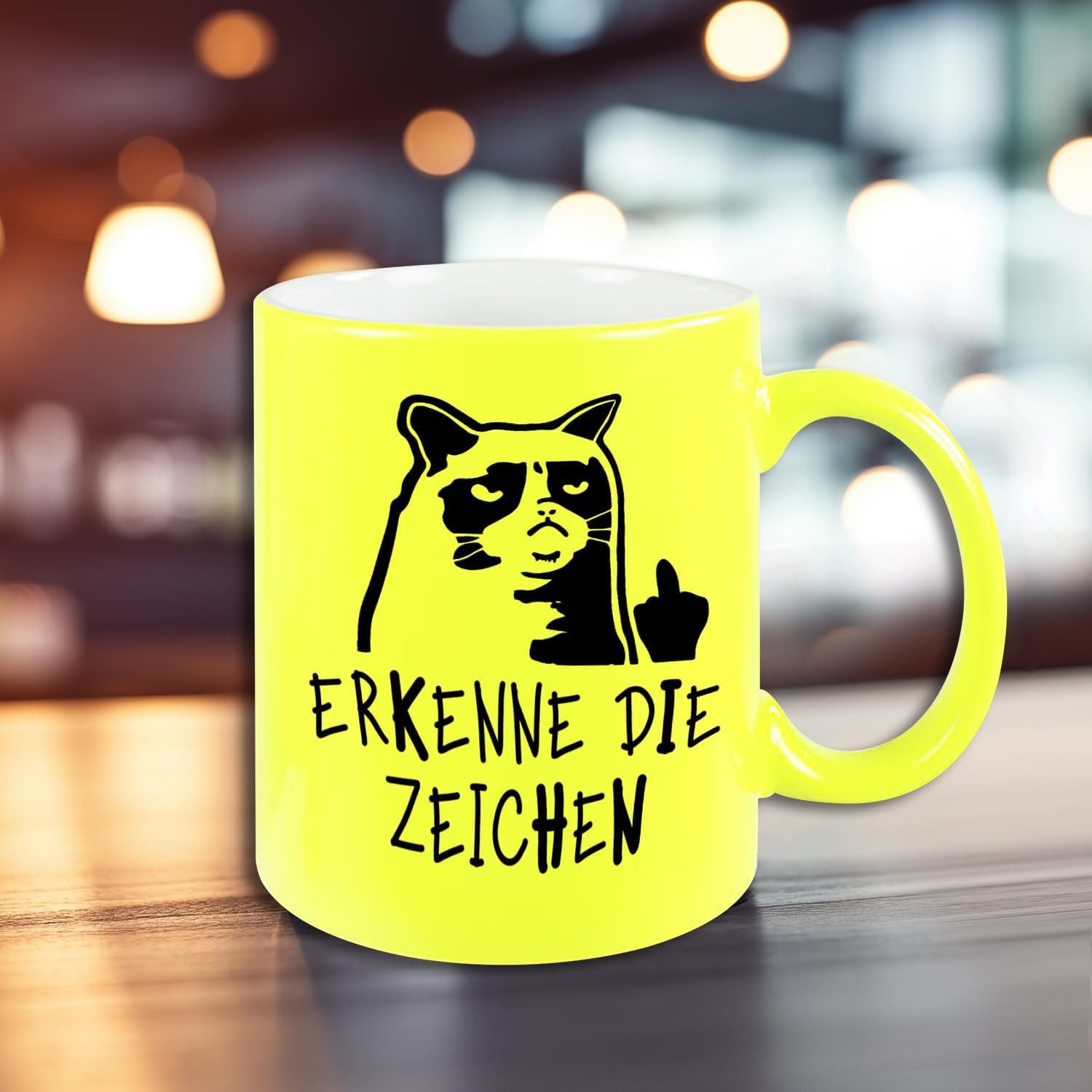 Hustling Sharks Tasse Hustling Sharks® Verschiedenfarbige Neon Tassen - Erkenne die Zeichen!, 330 ml