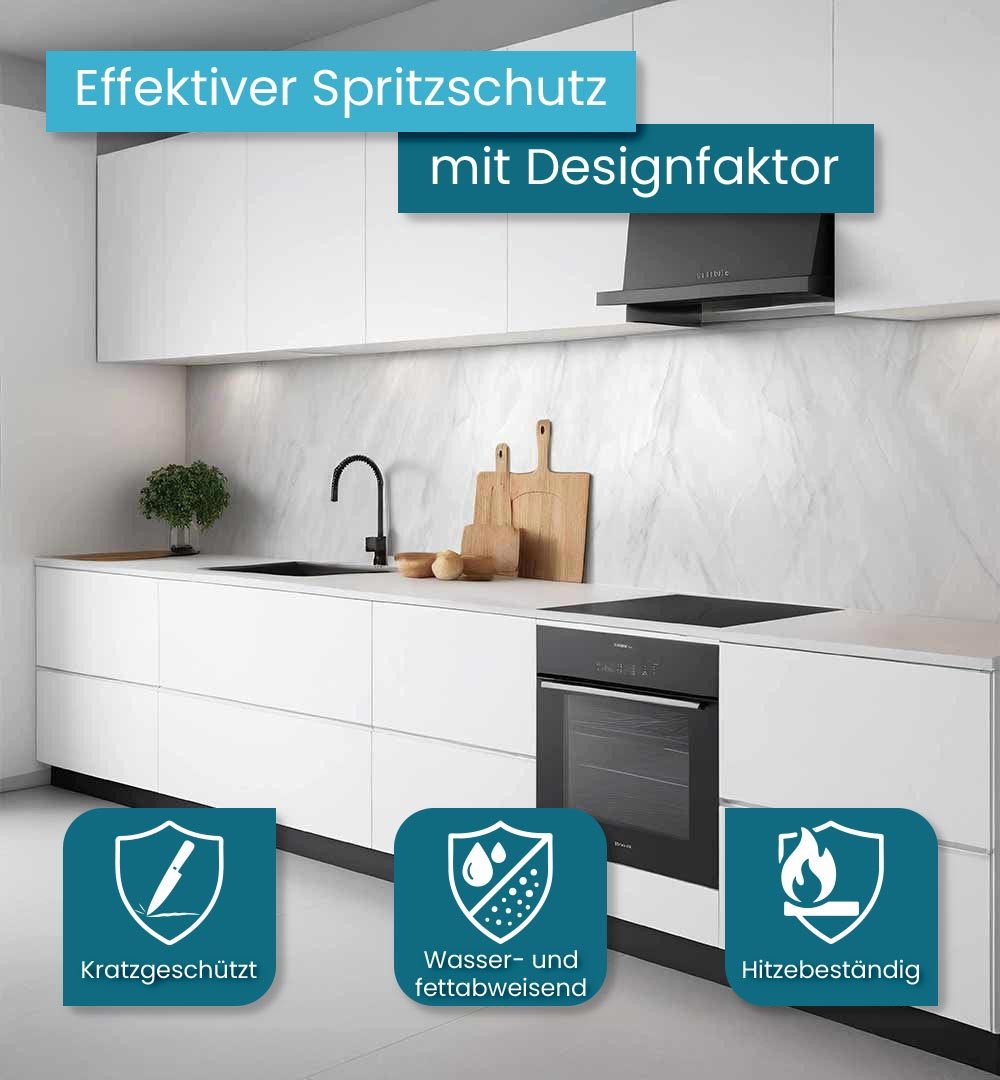 MyMaxxi Küchenrückwand Küchenrückwand selbstklebend Marmor Weiß Spritzschut günstig online kaufen