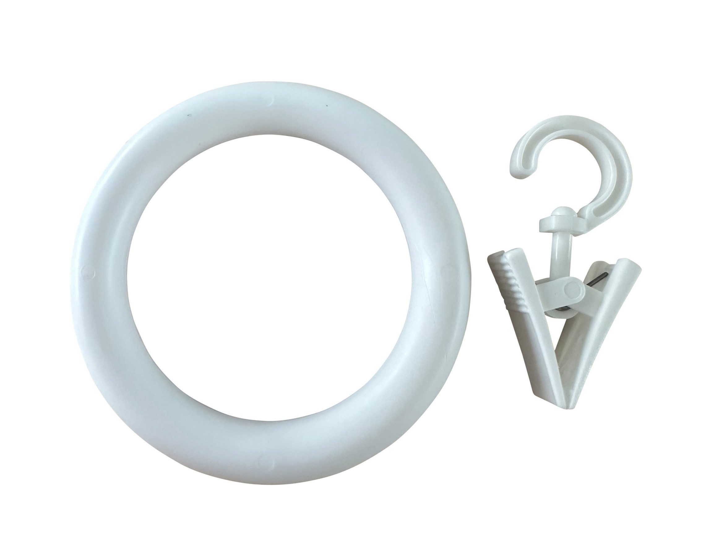 rewagi Gardinenring Gardinenringe mit Klammern 10er-Set Weiß Ø55/39 mm Made in Germany, Gardinen, Gardinenschienen, Gardinenstangen, Innenlaufsysteme, Vorhänge, – Bild 5 von 5