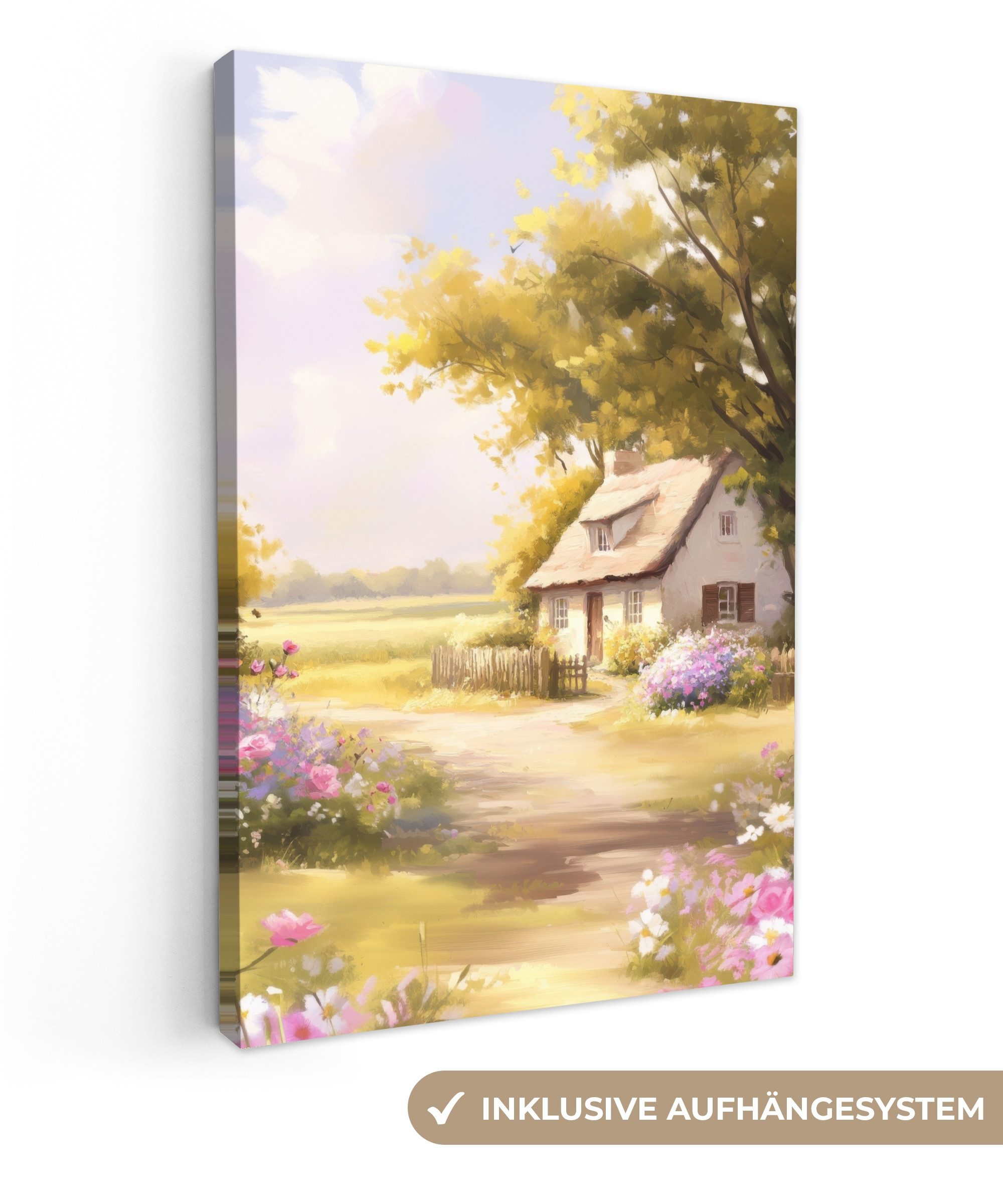OneMillionCanvasses® Leinwandbild Landhaus - Holz - günstig online kaufen