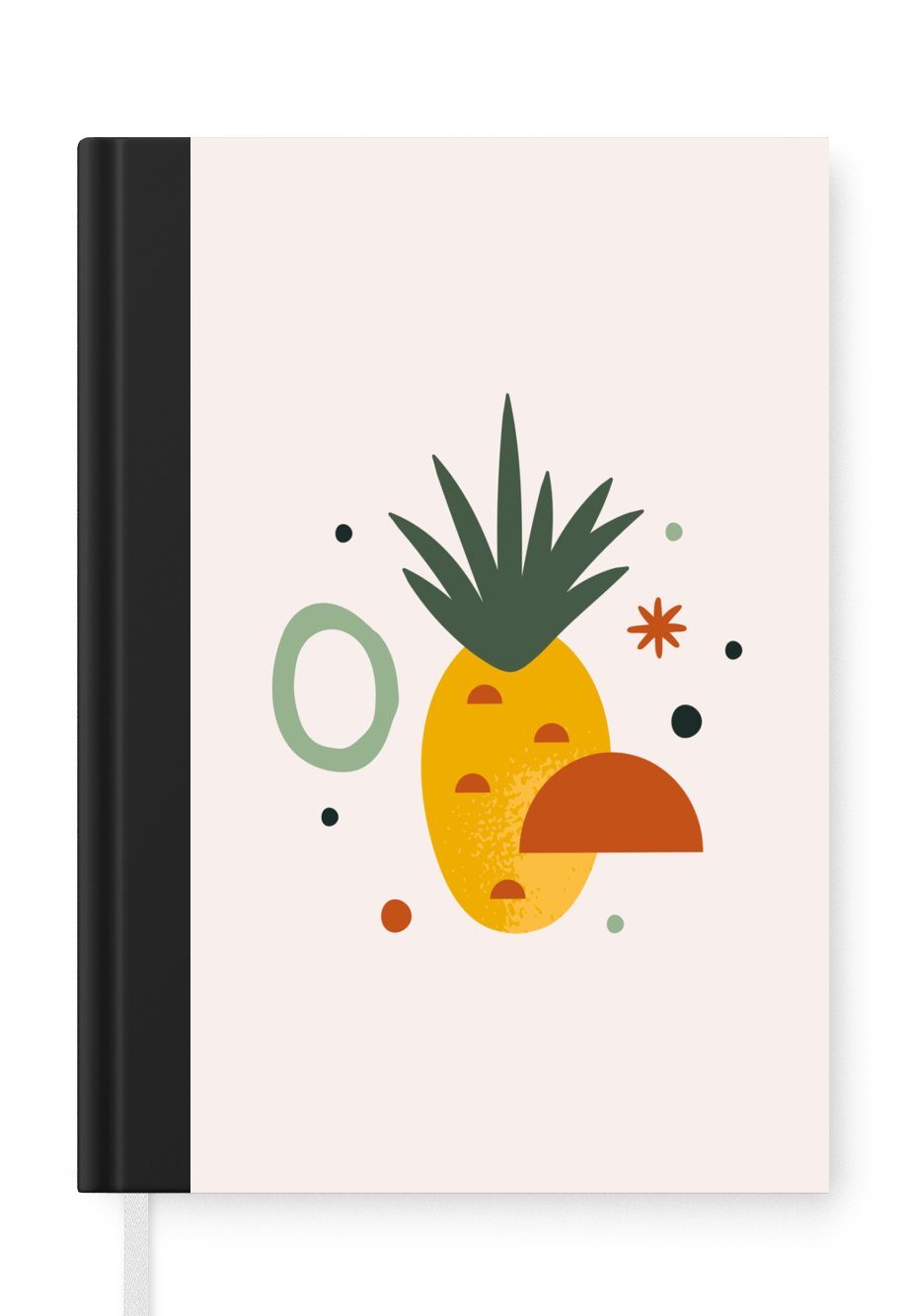MuchoWow Notizbuch Ananas - Obst - Einfach, Journal, Merkzettel, Tagebuch, Notizheft, A5, 98 Seiten, Haushaltsbuch