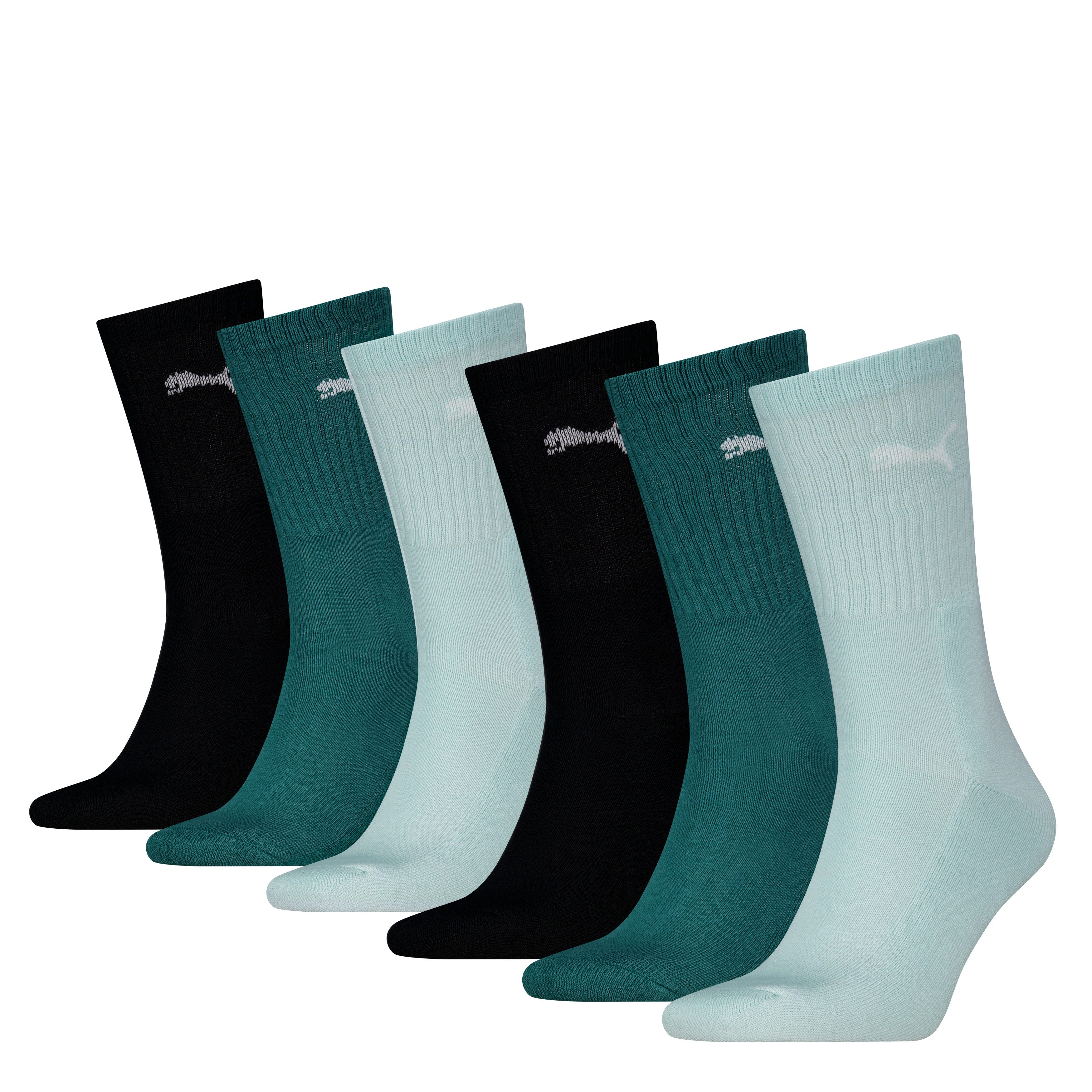PUMA Socken PUMA UNISEX CREW SOCK 6P ECOM (6 Paar) Cat-Logo, Frottee-Sohle, Ripp-Bündchen
