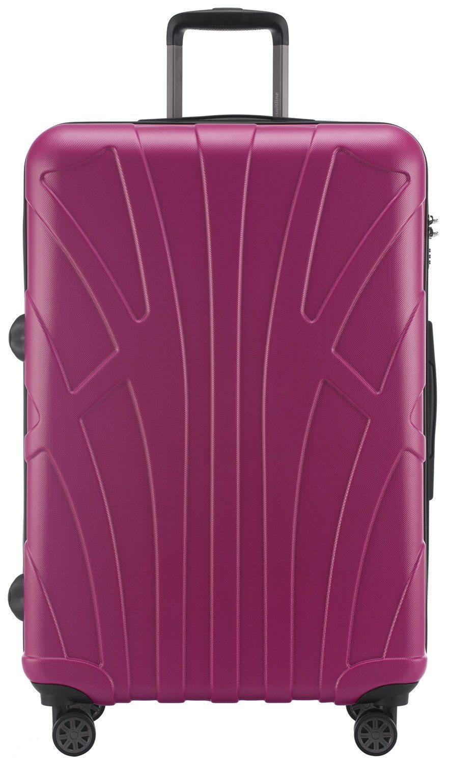 Suitline Trolley S1, Leicht, 4 Packvolumen Erweiterbar, Magenta Robust, cm, 96 - Zahlenschloss, TSA 110 Rollen, Liter 76 ca