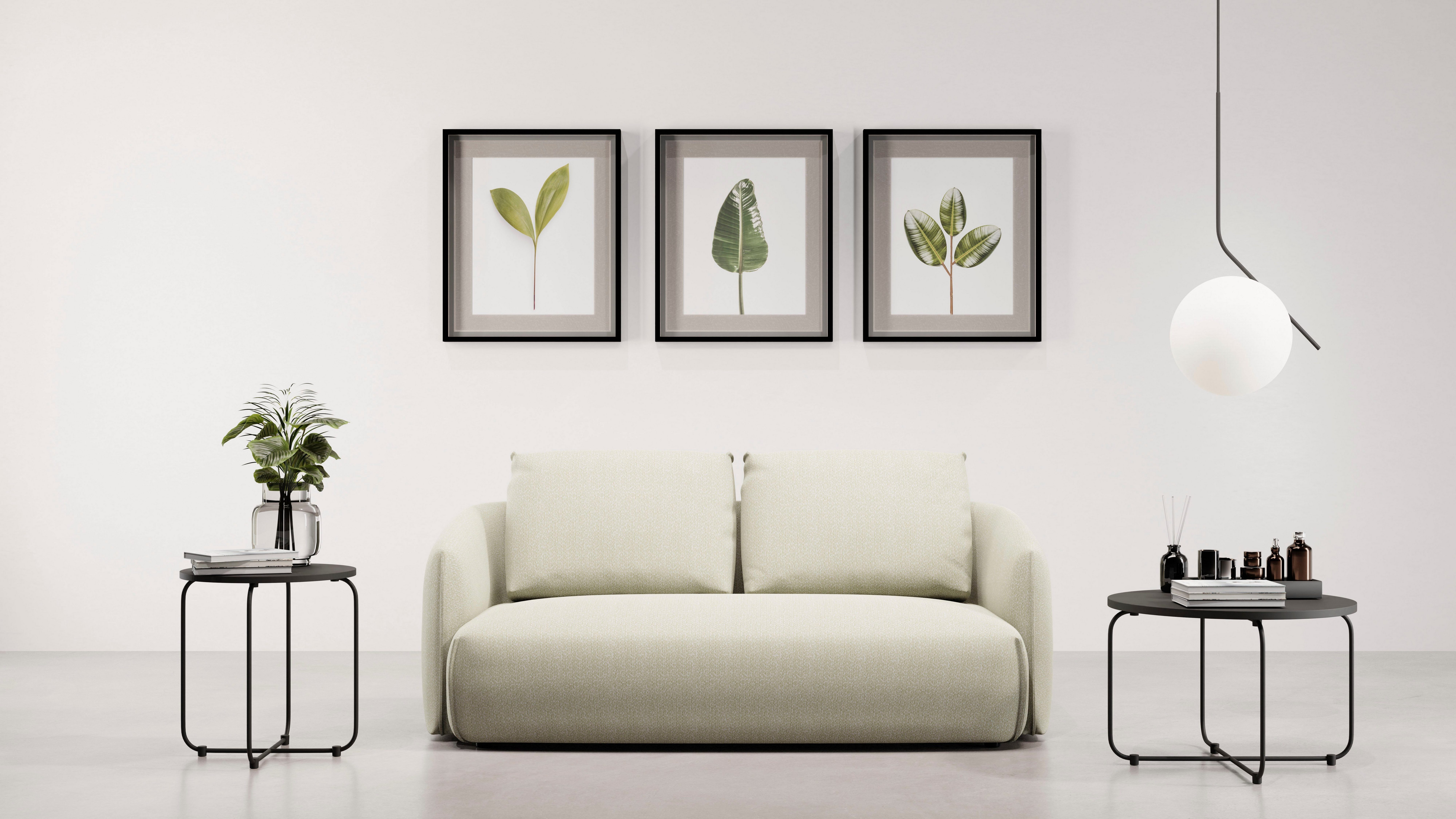 TRENDMANUFAKTUR 2-Sitzer Shawn Designsofa mit elegant geschwungen Armlehnen, bequem, organischer Form, mit hochwertigem Bezug