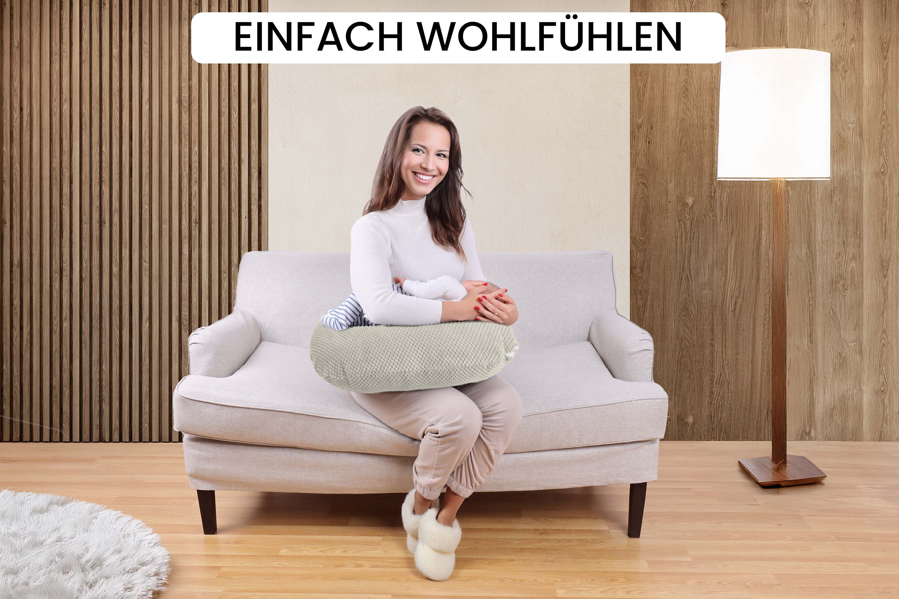 Amilian Stillkissen Stillmond Stillhörnchen klein - Mondkissen - Babykissen, weich, Reißverschluss, EU-Herstellung – Bild 5 von 5