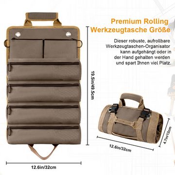 Welikera Organizer Auto-Aufbewahrungstasche, Werkzeugtasch, TragbareAufbewahrung, hängend, mit 6 Reißverschlusstaschen, 51x30cm