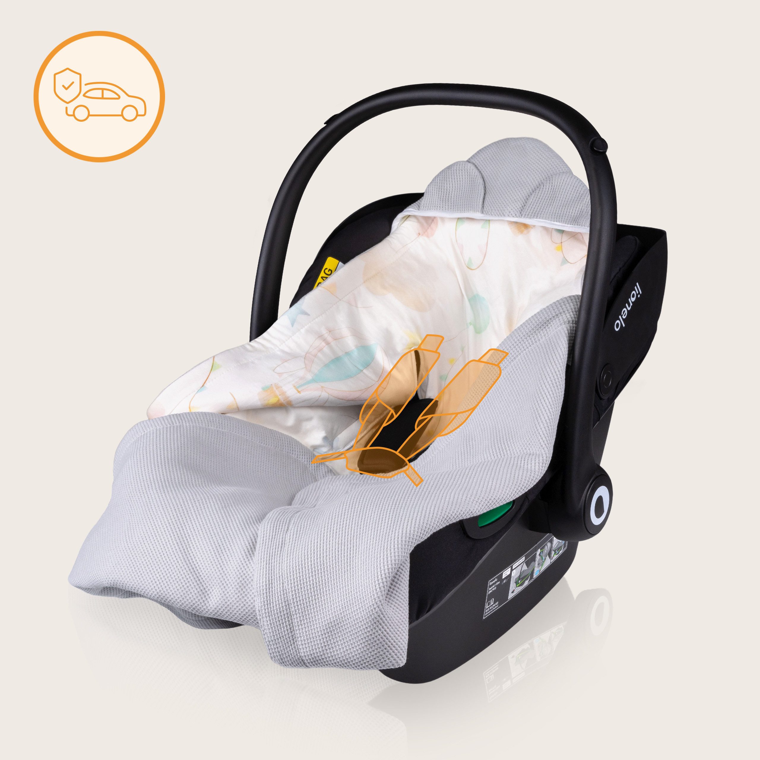 Kinderdecke TRAVEL SWADDLE BLANKET, lionelo, Hypoallergene Materialien/Bambus und Baumwolle/TOG 2,5 – Bild 4 von 5