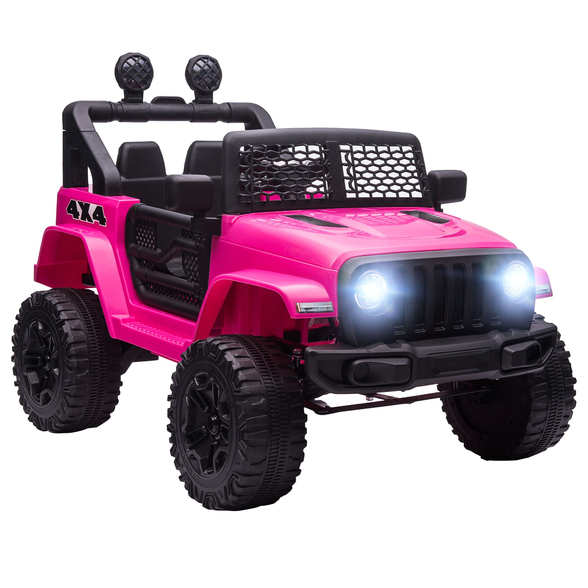 HOMCOM Elektro-Kinderauto 12V Elektroauto mit 2,4G Fernbedienung 2x35W Motor Kinderfahrzeug, Belastbarkeit 30 kg, (1-tlg), für Kinder von 3-6 Jahren, Rosa