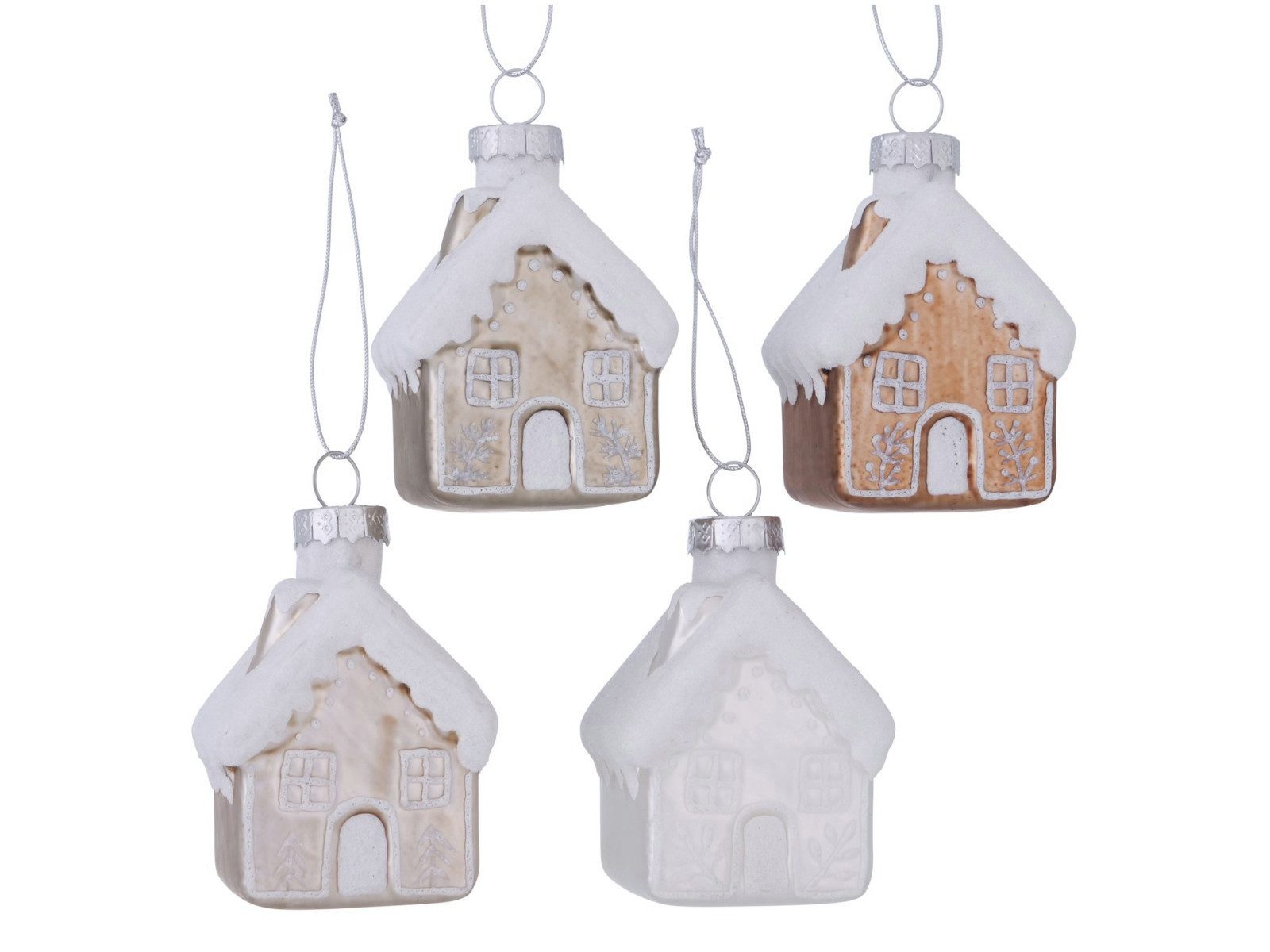 BOLTZE Dekohänger Nellas Baumanhänger Haus beige sortiert 7,5cm (1 Stück)