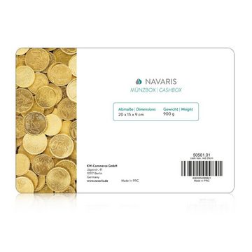 Navaris Geldkassette Geldkassette mit Münz- und Scheinfach - abschließbar (1 St)