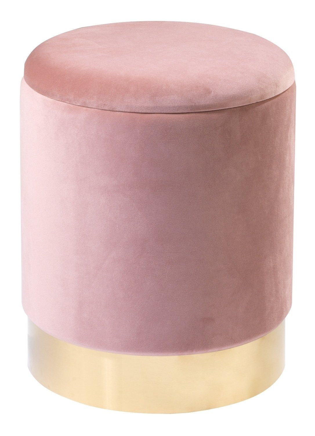 Sitzhocker, Ø 36 cm, Rosa, Samtbezug