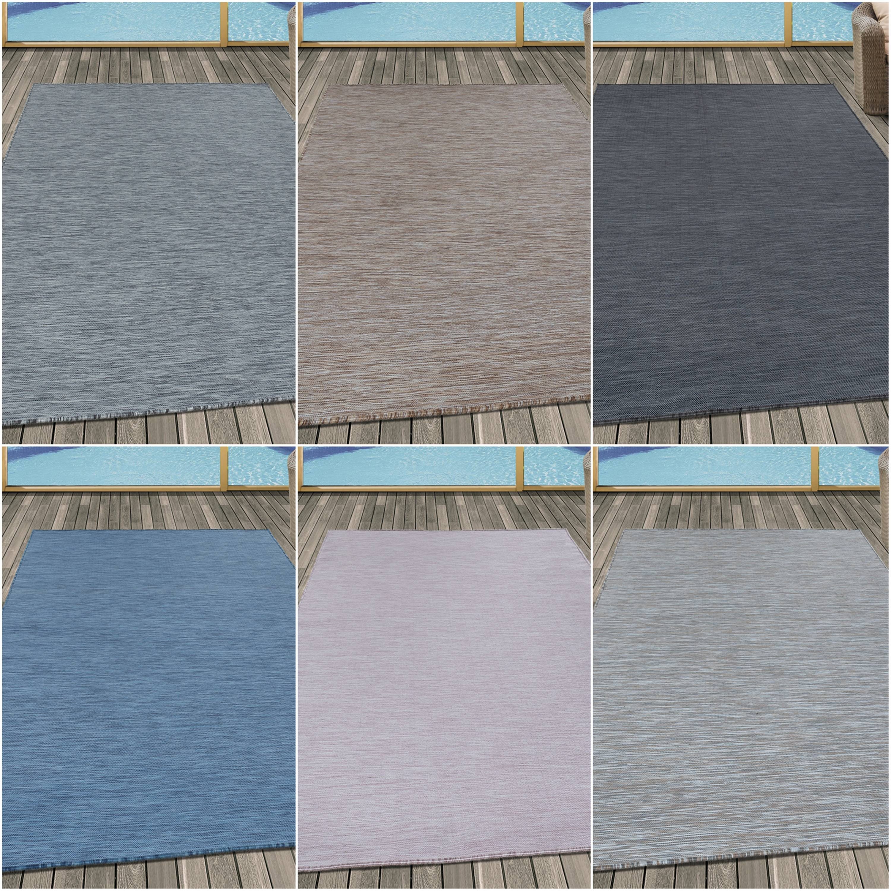 Outdoorteppich, Homtex, 80 x 150 cm, Mambo/ Sisal Teppich, Einfarbig, Höhe 6 mm, In- und Outdoor geeignet Anthrazit