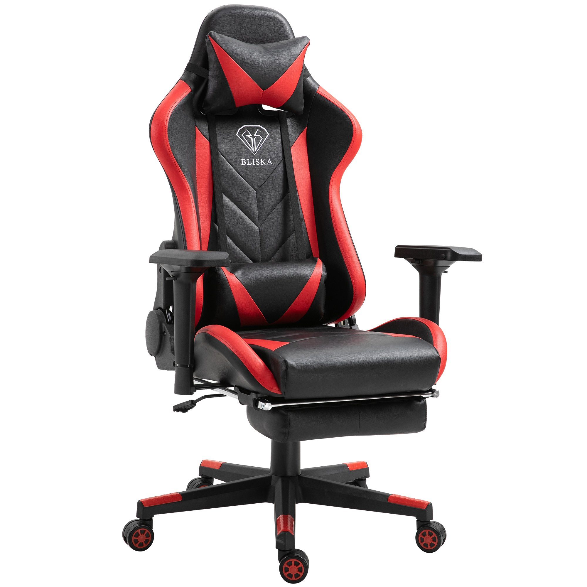 TRISENS Chefsessel Leo (1 Stück), Gaming Stuhl mit Fußstütze und 4D-Armlehnen gaming chair in Lederoptik