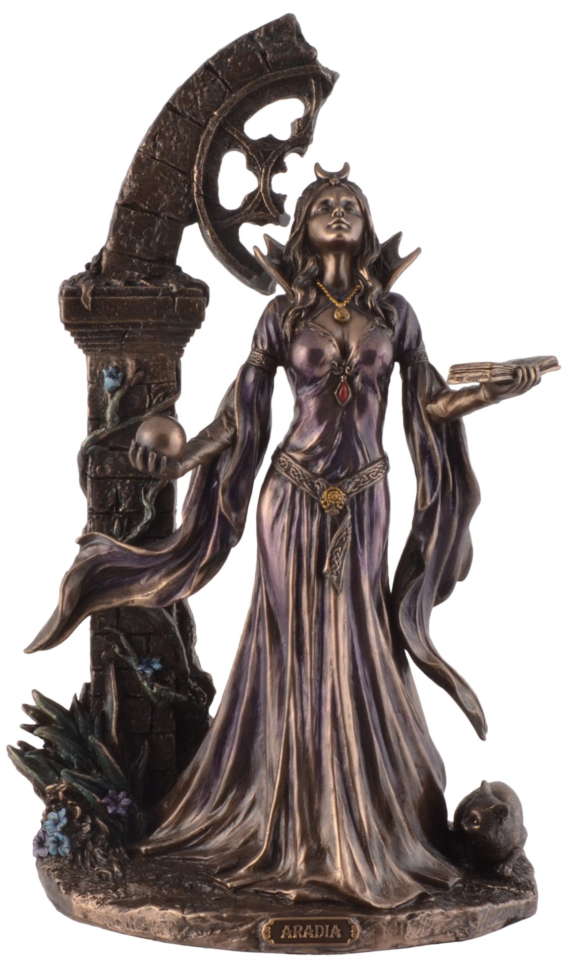 Vogler direct Gmbh Dekofigur Aradia, Wiccakönigin der Hexen - by Veronese, Details wurden von Hand bronziert, LxBxH ca. 16x12x25cm