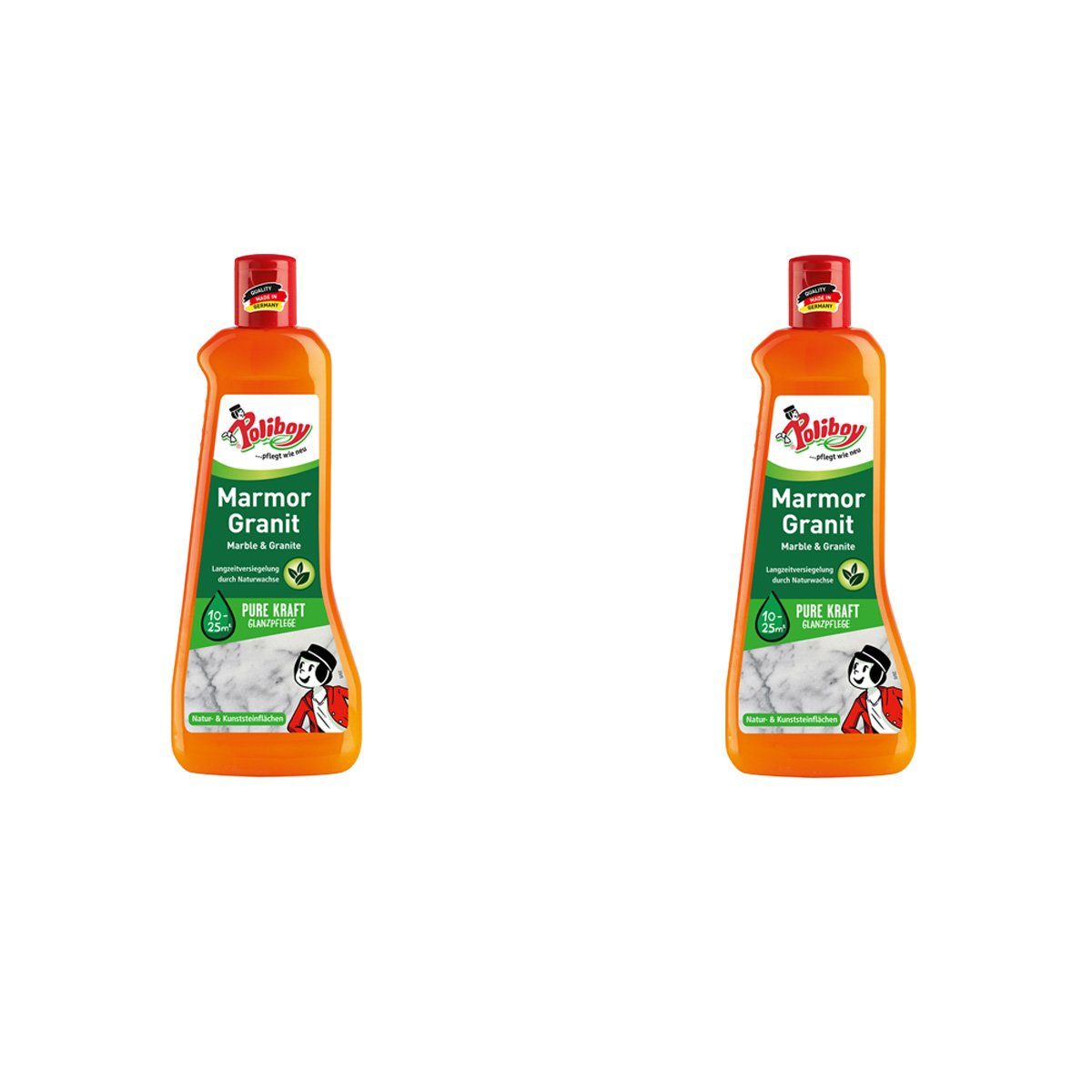 poliboy Marmor Granit Pflege - 1 Liter Steinbodenreiniger (Pflege und Schutz für Natur- und Kunststeinflächen - Made in Germany)