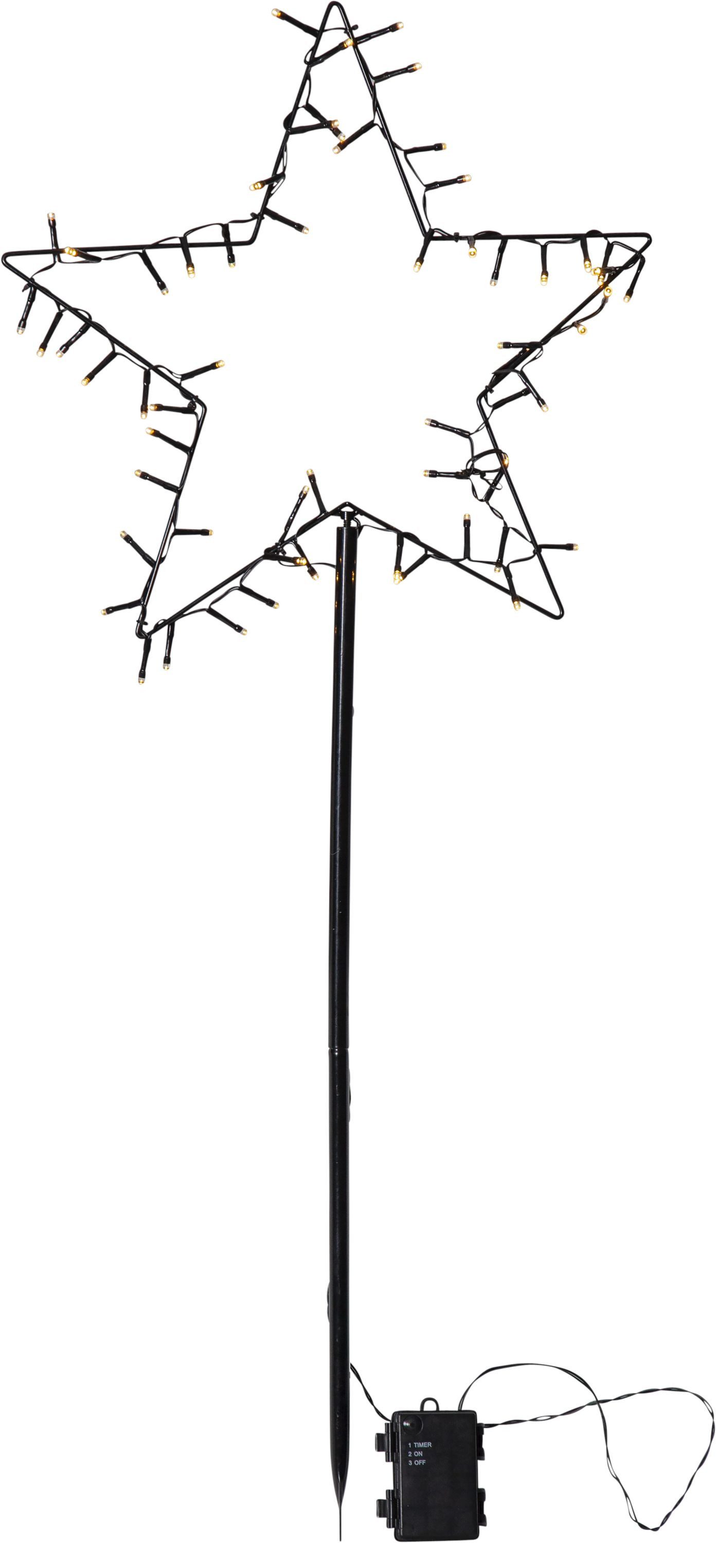 STAR TRADING LED Stern LED-Lichterstern "Spiky", 60 warmwhite LED