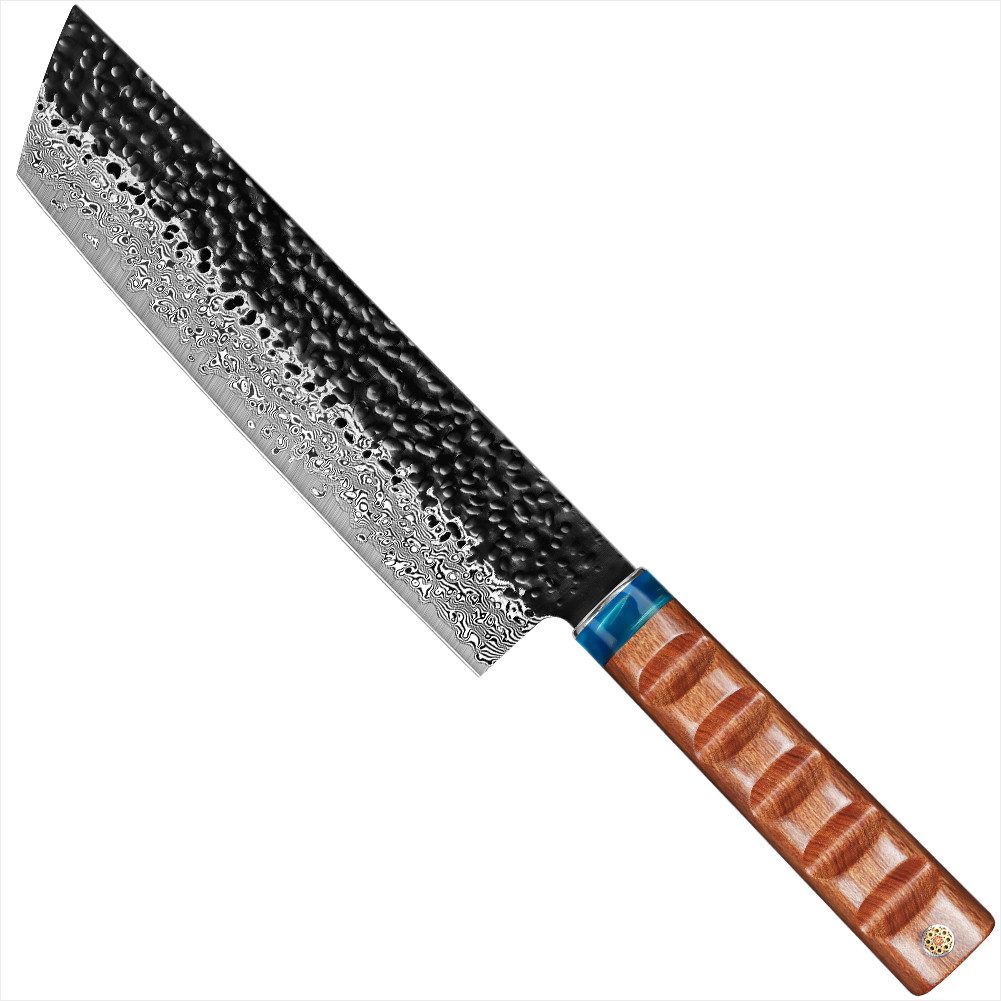 KingLux Damastmesser Damastmesser Kiritsukemesser aus 67 Schicht VG10 Damaszener Stahl