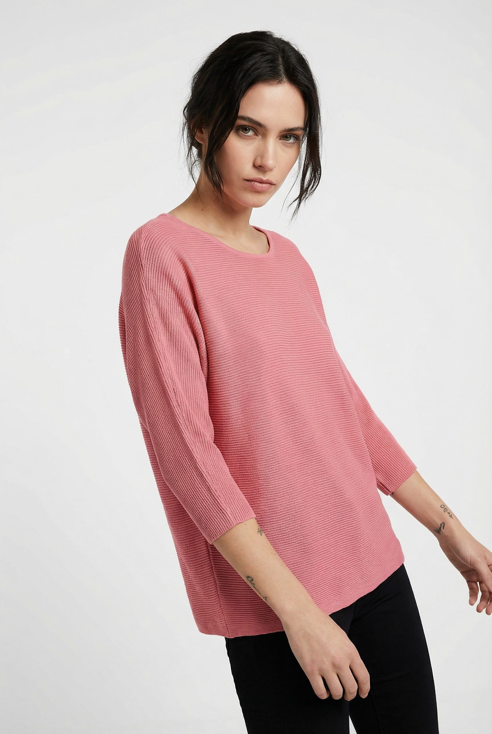 Vero Moda 3/4 Arm-Pullover VMNORA 3/4 BOATNECK BLOUSE NOOS mit Fledermausärmeln