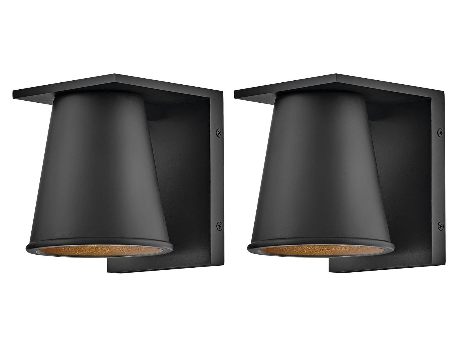 HINKLEY Lighting LED Außen-Wandleuchte, LED wechselbar, Warmweiß, 2er-SET kleine Wand Außenleuchten Wetter & Salzluftresistent H: 15,5cm