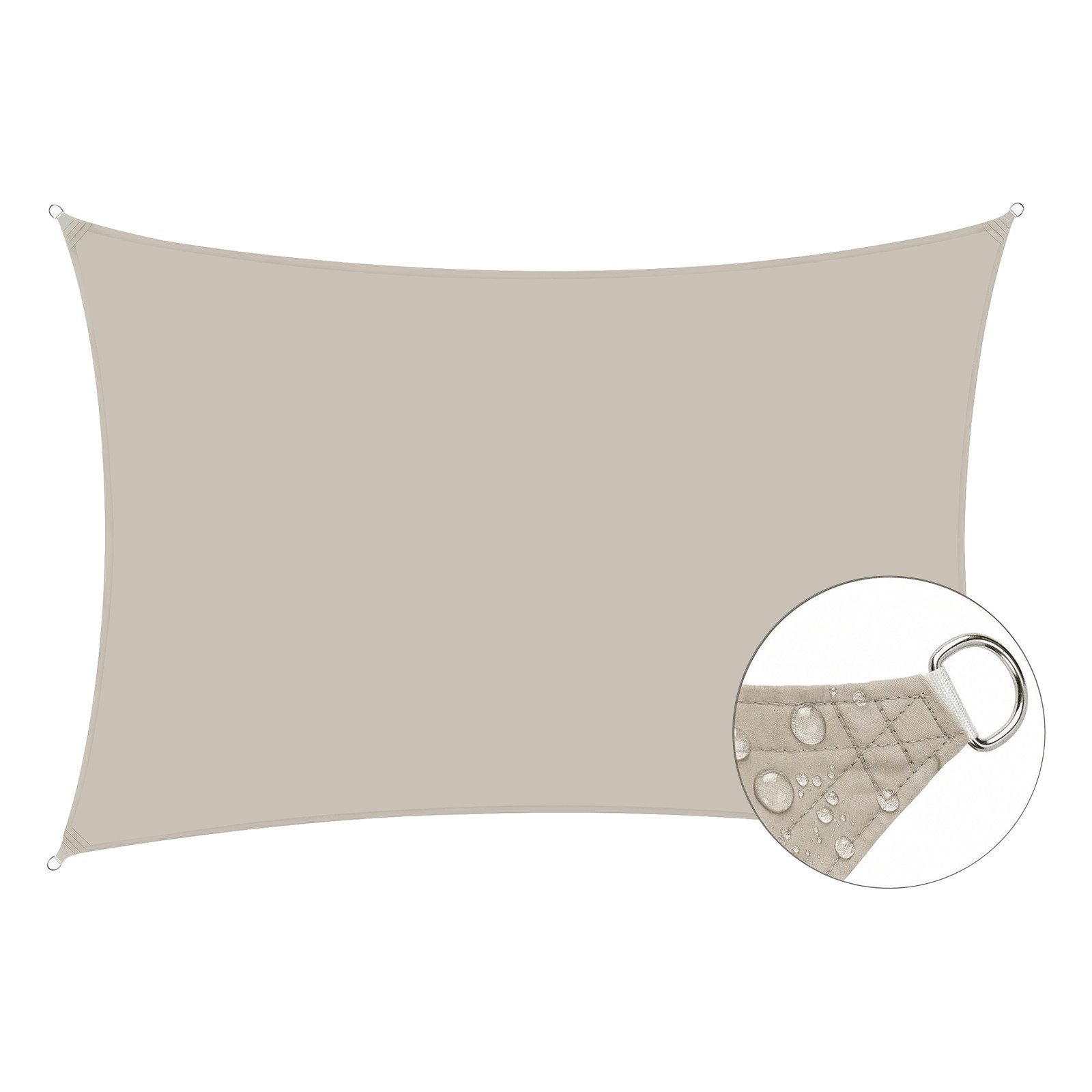 SUNULA Sonnensegel Balkon 160g/m² Polyester UV Schutz Sonnenschutz Terrasse Garten, Rechteckig, Taupe 2 x 3 m