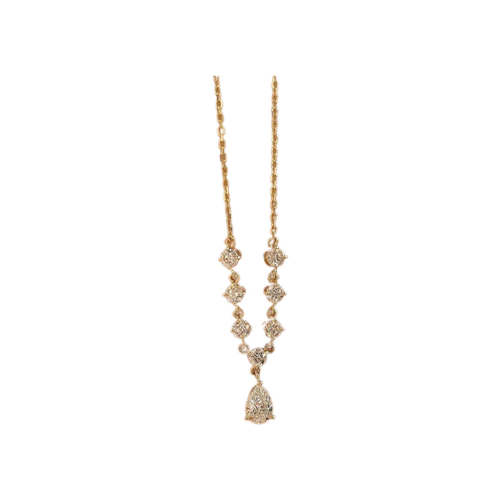 Jumpeak Kette mit Anhänger Halskette mit Tropfen-Schliff, Halskette mit Birnenform, 1 ct, D, VS1, 585er Gold, Geburtstagsgeschenk, Weihnachtsgeschenk