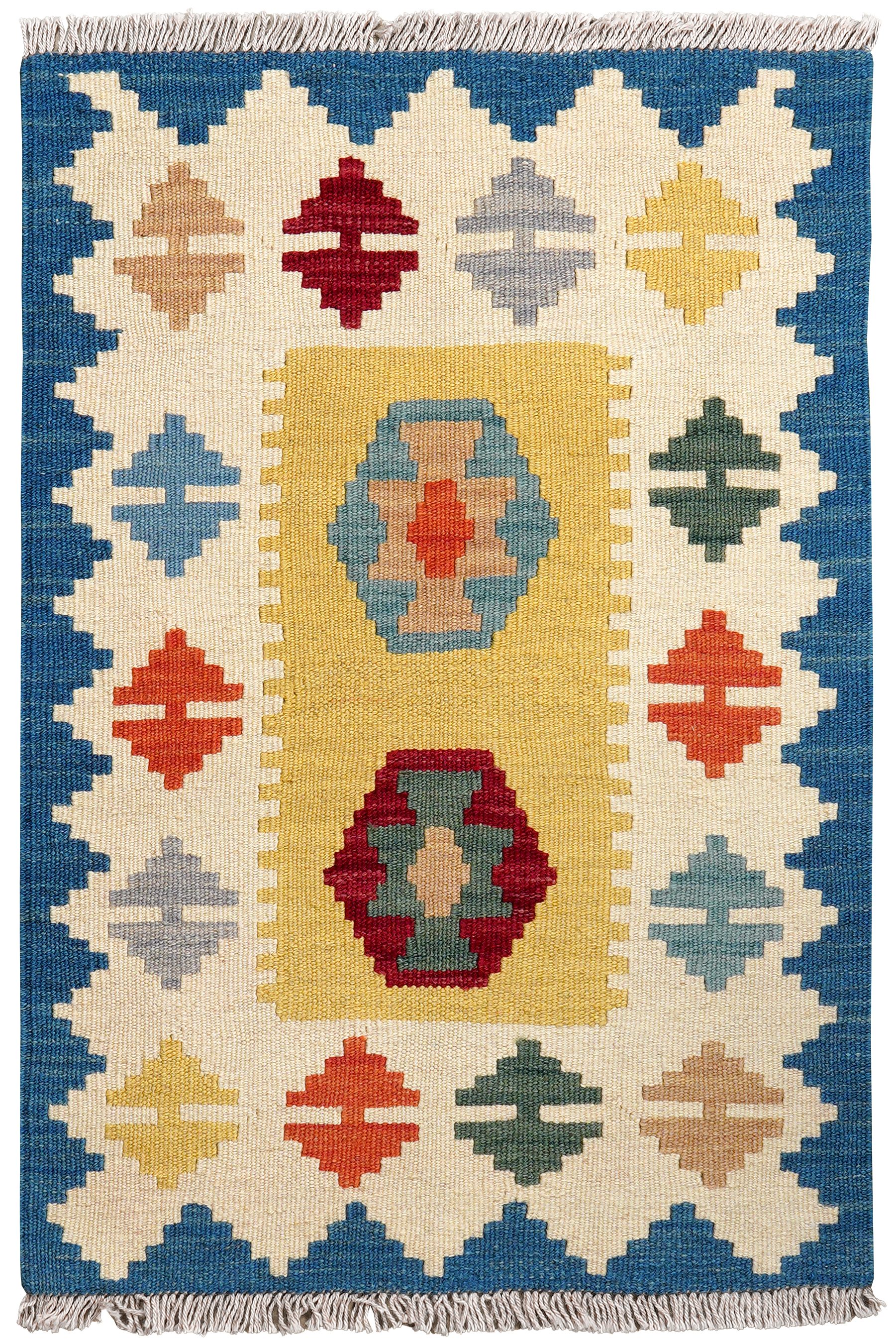 Rugtales Teppich Kelim Gashgai 93x62cm, Rechteck, Handgemachtes Unikat, nachhaltig und fair gefertigt