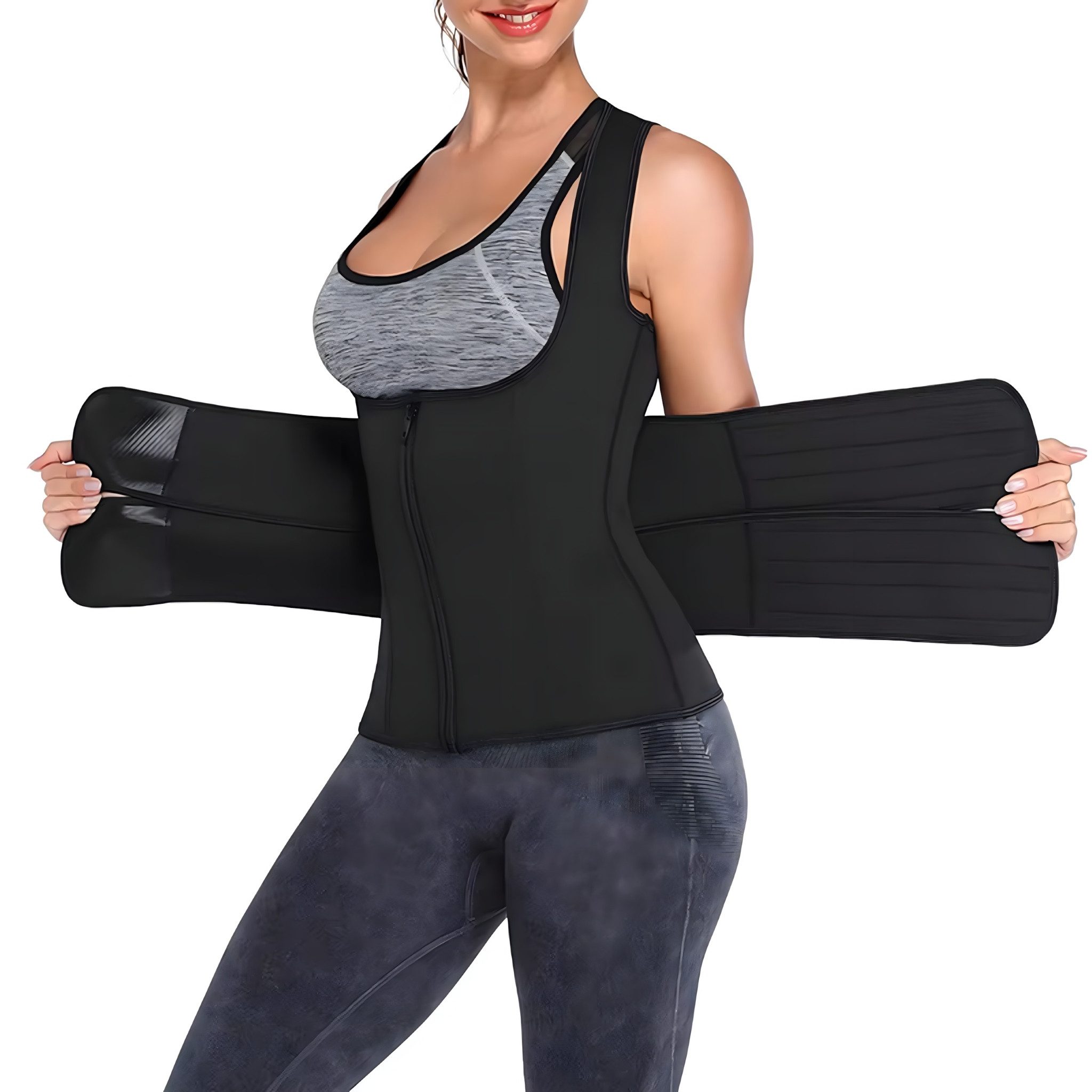 LA CUTE Neopren Shirt Neopren-Fitnessweste für Männer mit Kompressionseffekt (Einzelnes Kleidungsstück für gezielte Fettverbrennung, Enthält eine Neopren-Fitnessweste für effektives Training) Ergonomisches Design für gezielte Fettverbrennung
