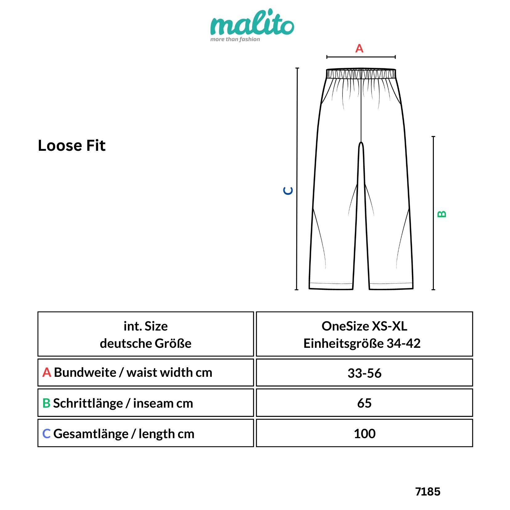 malito more than fashion Haremshose malito Damen Aladinhose mit Print, Haremshose zum Tanzen, Pumphose Pluderhose mit All-Over-Print