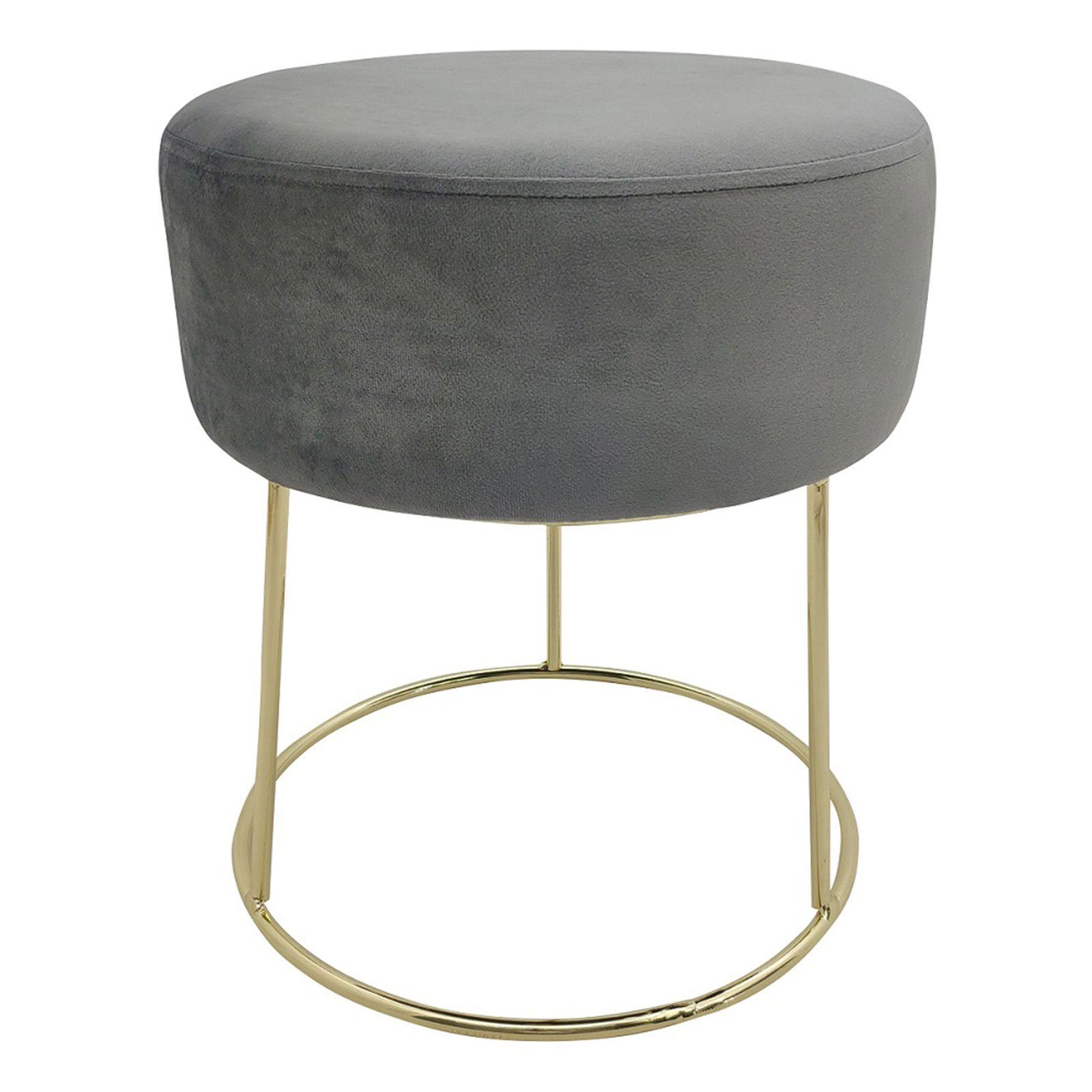 ECHTWERK Кубик для сиденья Стулья Marylin mit Samtbezug, Schminkhocker mit Metallbeinen in gold, Подставка для ног bis 150 kg belastbar