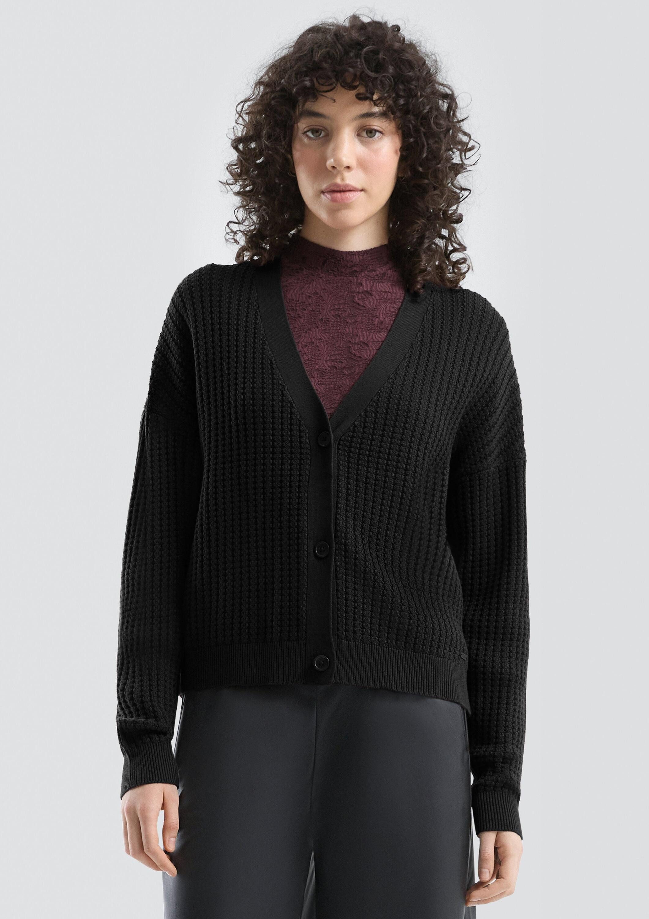 QS Cardigan Strickjacke Strukturierter Cardigan