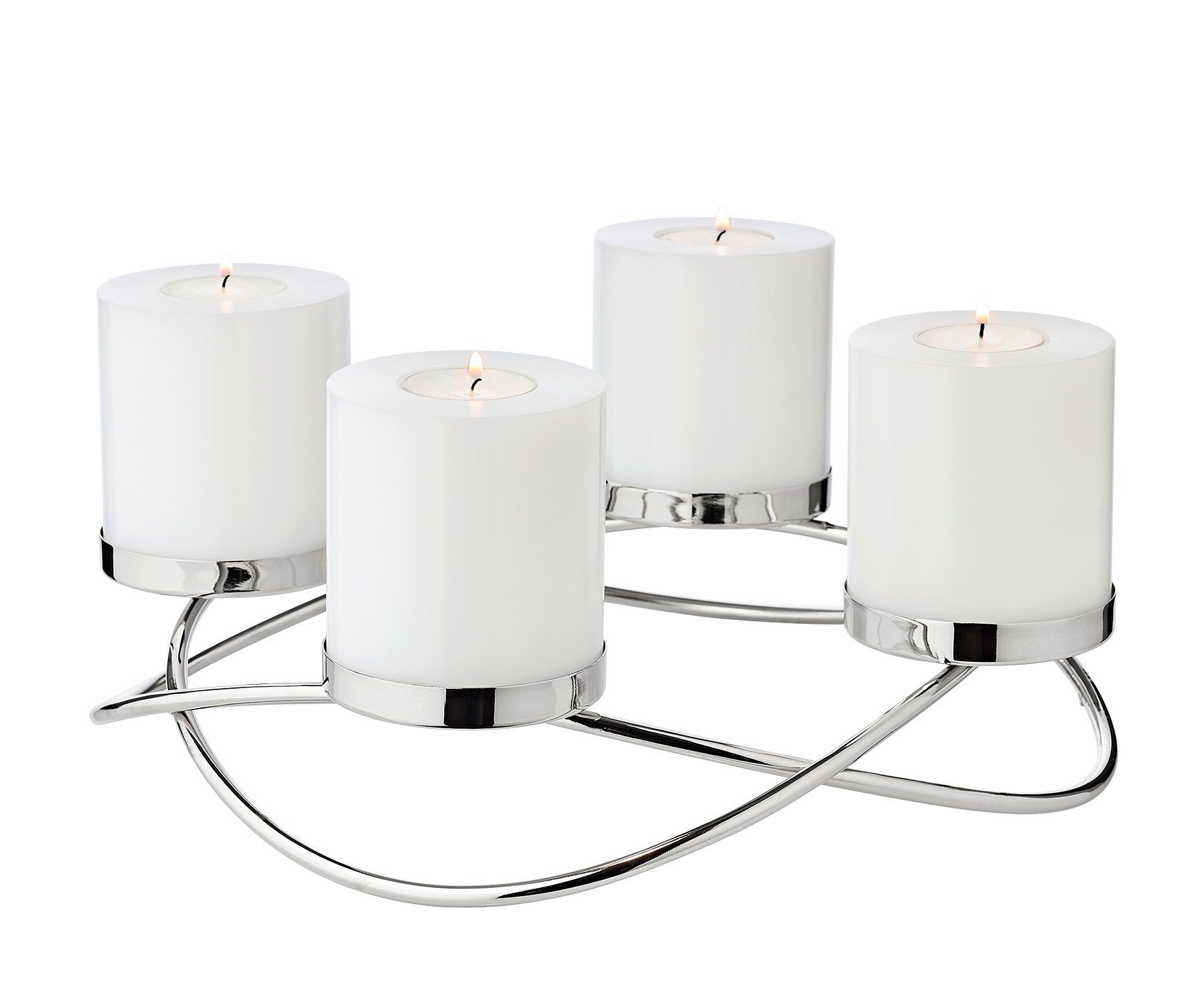 EDZARD Adventskranz Alva, (33 cm) Kerzenhalter für Stumpenkerzen, Adventsleuchter