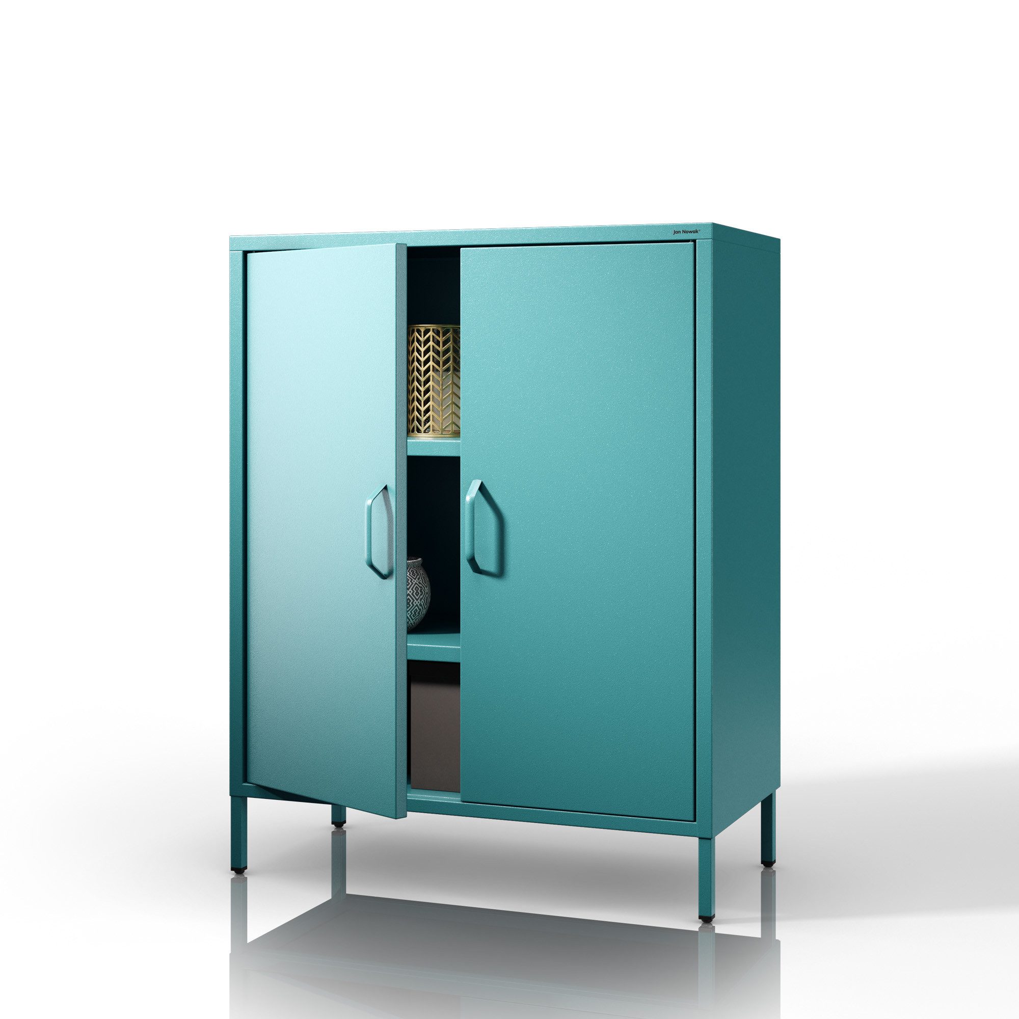 Jan Nowak Mehrzweckschrank Metall Werkstattschrank SZYMON 92 cm 3 Böden 2 Schubladen (1,1 mm 185 x 92 x 50 cm Lochabstand 27 mm 120 kg PZH) Kleiderschrank 2-türig magnetverschluss 40 kg 6 Farben Stahl