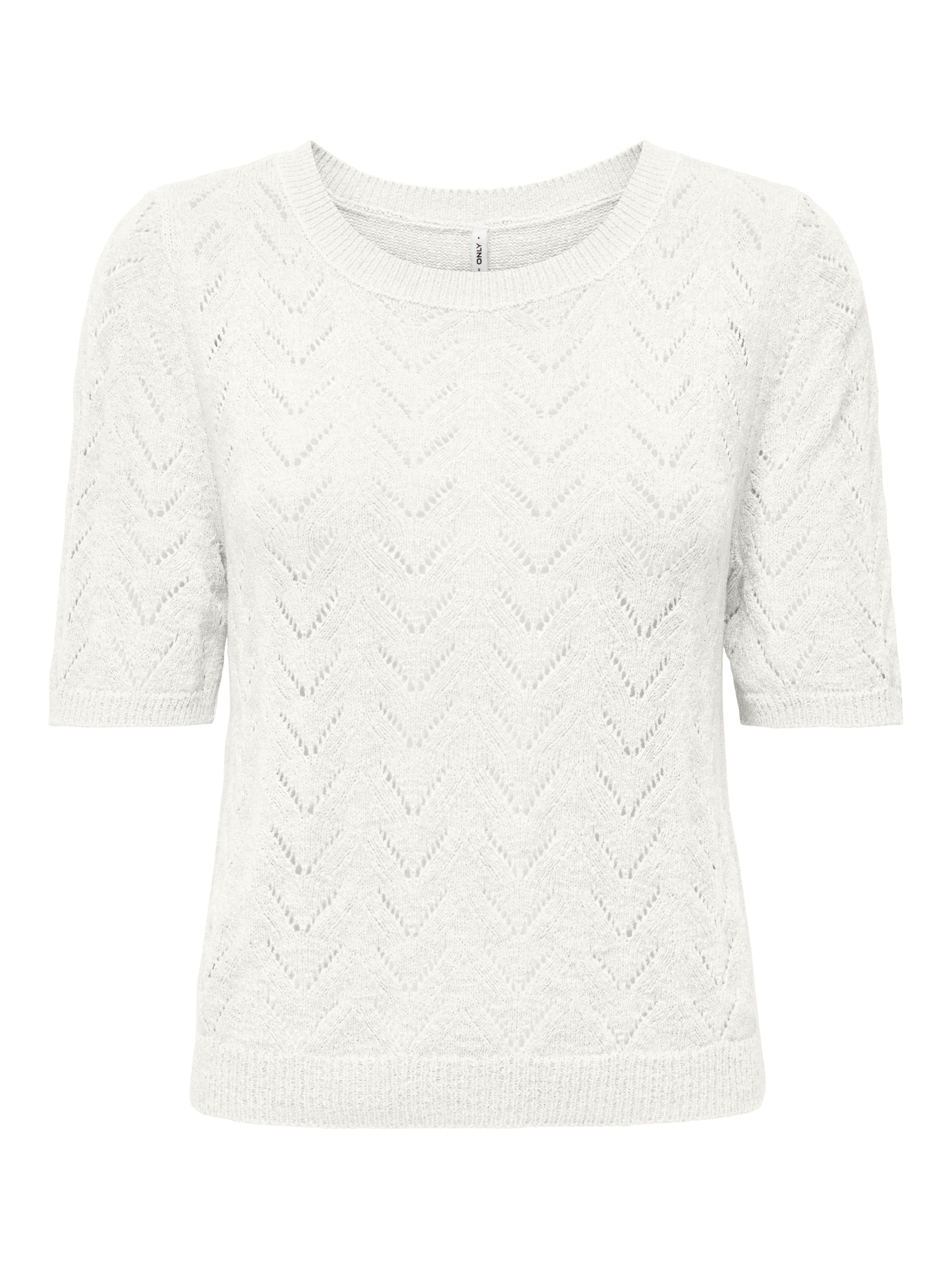 ONLY Kurzarmpullover ONLSUNNY SS O-NECK KNT Kunstfaser, regular fit, Rundha günstig online kaufen